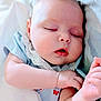 Lola joined the competition — help win amazing prizes! baby, sleeping, infant, peaceful, soft, blanket, blue_clothing, lace, red_butterflies, closeup, face, cheeks, hand, nap, cute, skin, young_child, indoors, portrait, resting