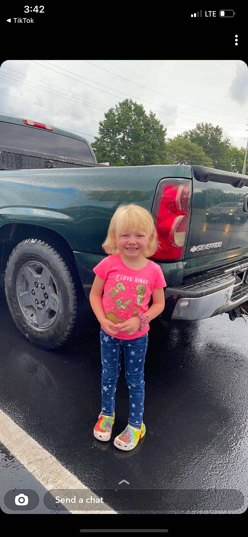 Aliyah joined the competition — help win amazing prizes! alloy_wheel, asphalt, automotive_design, automotive_exterior, automotive_lighting, automotive_tail_brake_light, automotive_tire, bumper, car, cloud, hood, jeans, joy, motor_vehicle, person, product, sky, smile, tire, vehicle