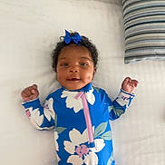 Cree is registered to the contest to win money with this photo: baby, bed, bodypart, clothing, couch, cushion, dress, face, finger, furniture, hand, head, homedecor, indoors, longsleeve, person, photography, portrait, sleeve, t_shirt