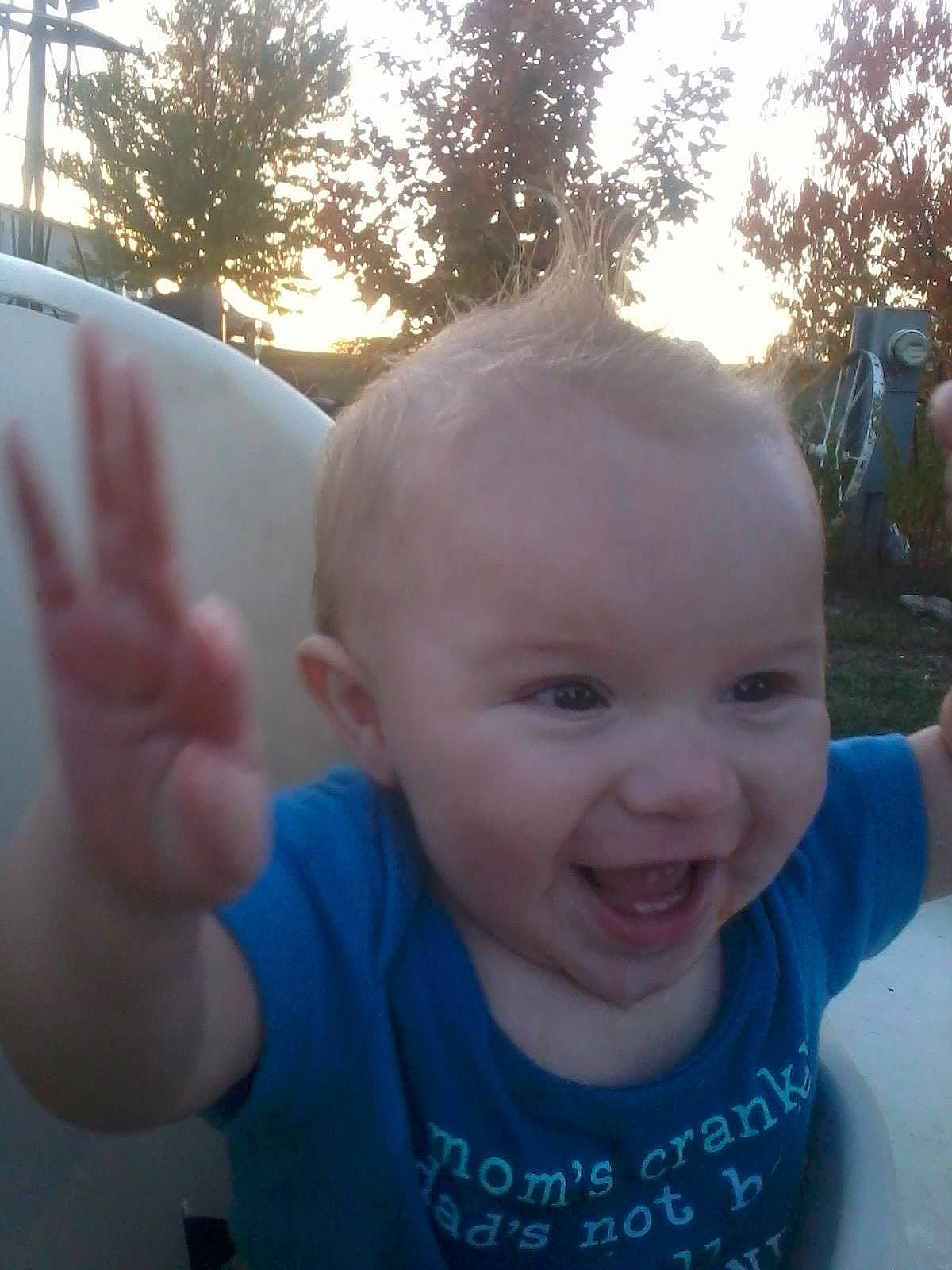 Kyler joined the competition — help win amazing prizes! arm, baby, cheek, child, cool, ear, eye, face, facial_expression, forehead, hair, hairstyle, head, lip, nose, person, skin, sky, smile, summer