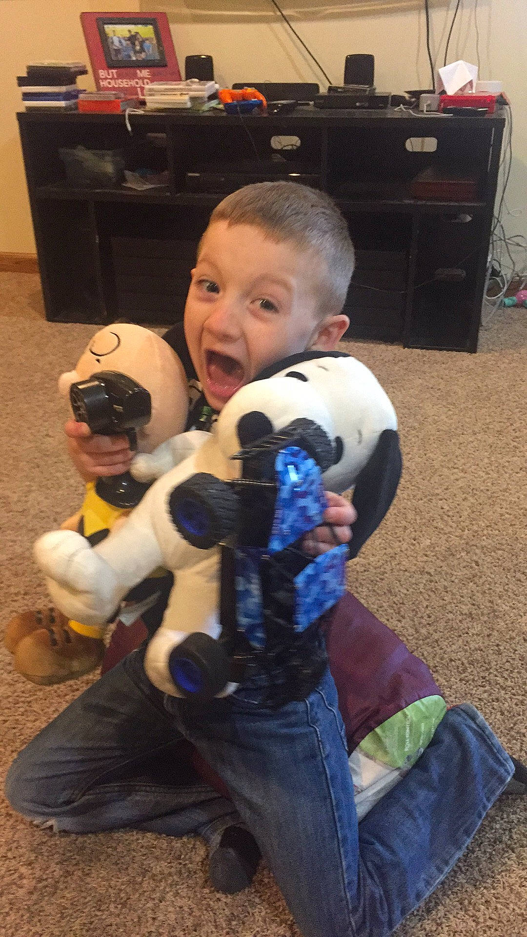 Larry joined the competition — help win amazing prizes! child, person, play, surprise, toddler