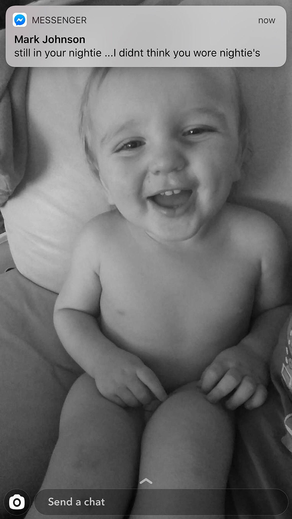 Braxton is registered to the contest to win money with this photo: baby, baby_making_funny_faces, black_and_white, cheek, child, eye, face, facial_expression, happy, joy, laugh, lip, monochrome_photography, mouth, nose, person, photo_caption, photograph, photography, skin