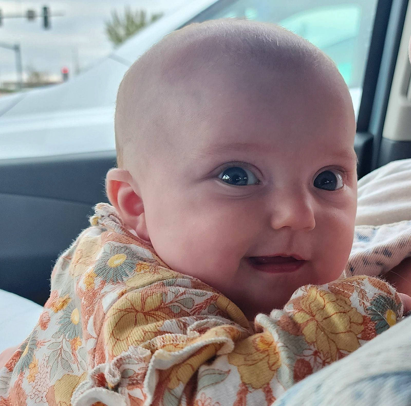 Bristol joined the competition — help win amazing prizes! baby, baby_products, baby_toddler_clothing, cheek, child, ear, eye, fun, fur, happy, iris, linens, nose, pattern, person, selfie, sitting, skin, smile, toddler