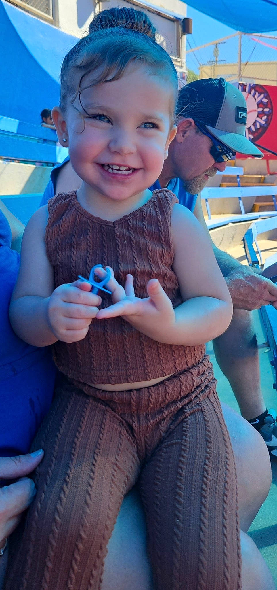 Nayeli joined the competition — help win amazing prizes! azure, blue, electric_blue, finger, fun, gesture, hairstyle, happy, headwear, human_leg, joy, muscle, person, photograph, red, skin, smile, snapshot, summer, thigh