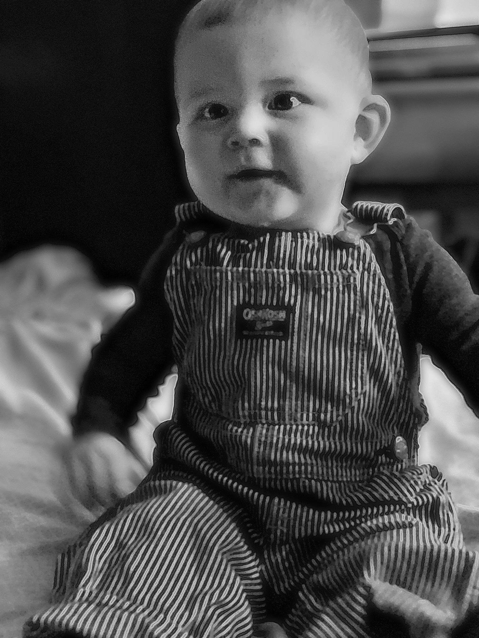 Otto Jude Spencer joined the competition — help win amazing prizes! baby, black, black_and_white, cheek, child, eye, face, head, iris, monochrome, monochrome_photography, person, photograph, photography, sitting, skin, smile, stock_photography, style, toddler