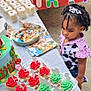 birthdaycake, birthdayparty, cake, child, cream, cupcake, dessert, female, food, fun, girl, hall, icing, indoors, meal, party, people, person, sweets, text