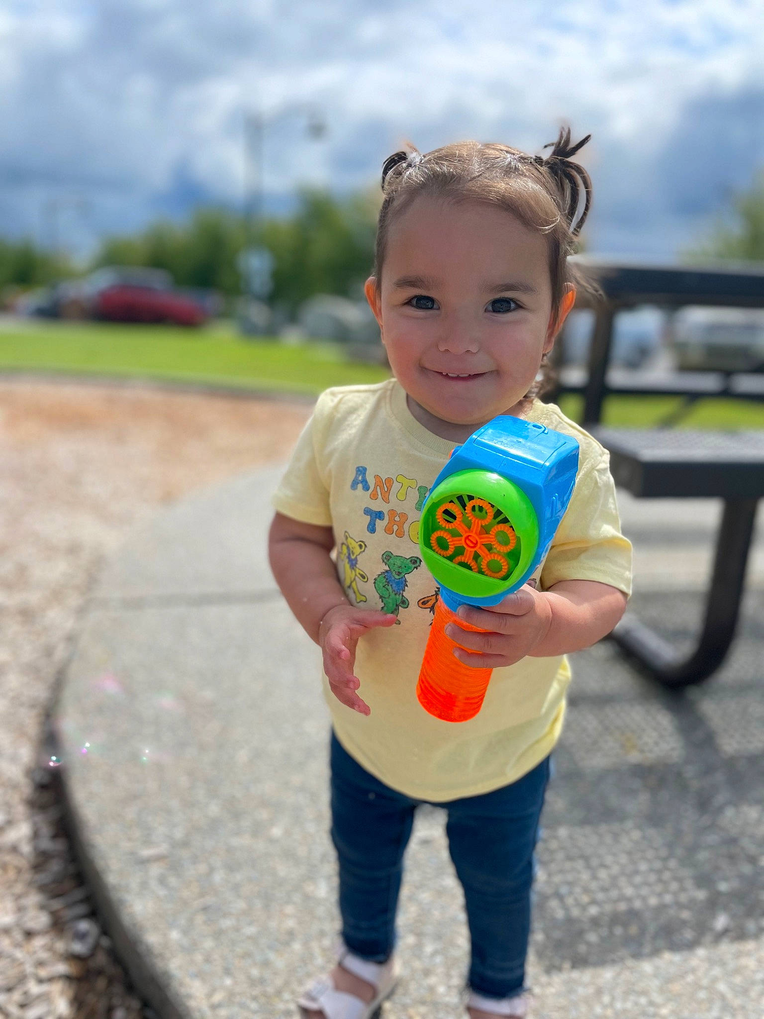 Promise joined the competition — help win amazing prizes! asphalt, baby, baby_toddler_clothing, child, city, cloud, electric_blue, fun, grass, happy, head, jeans, joy, leisure, person, recreation, skin, sky, smile, t_shirt