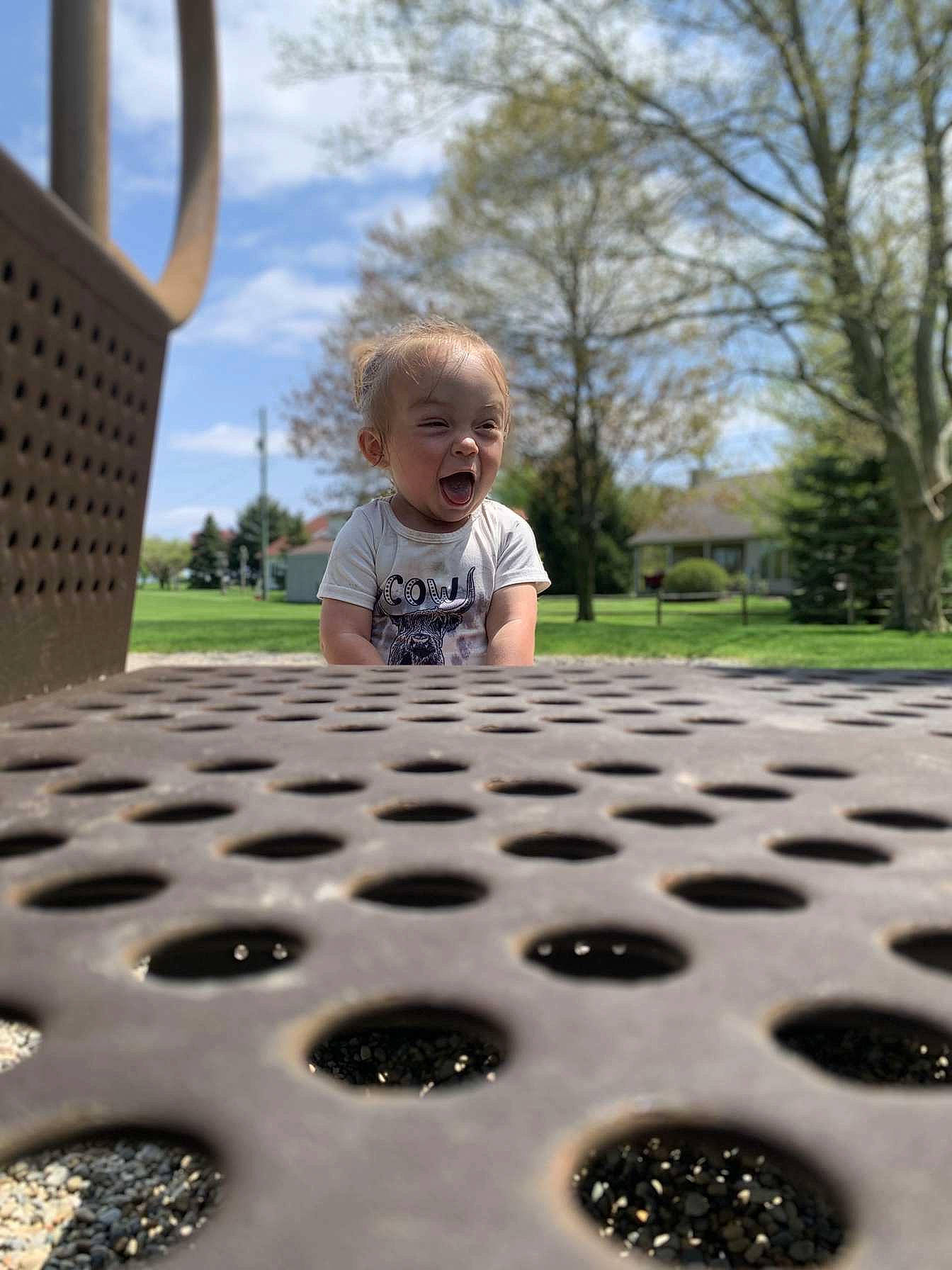 Kinzley joined the competition — help win amazing prizes! asphalt, automotive_tire, baby, black, city, cloud, fun, grass, leisure, light, line, person, plant, recreation, road_surface, sky, standing, toddler, tree, white