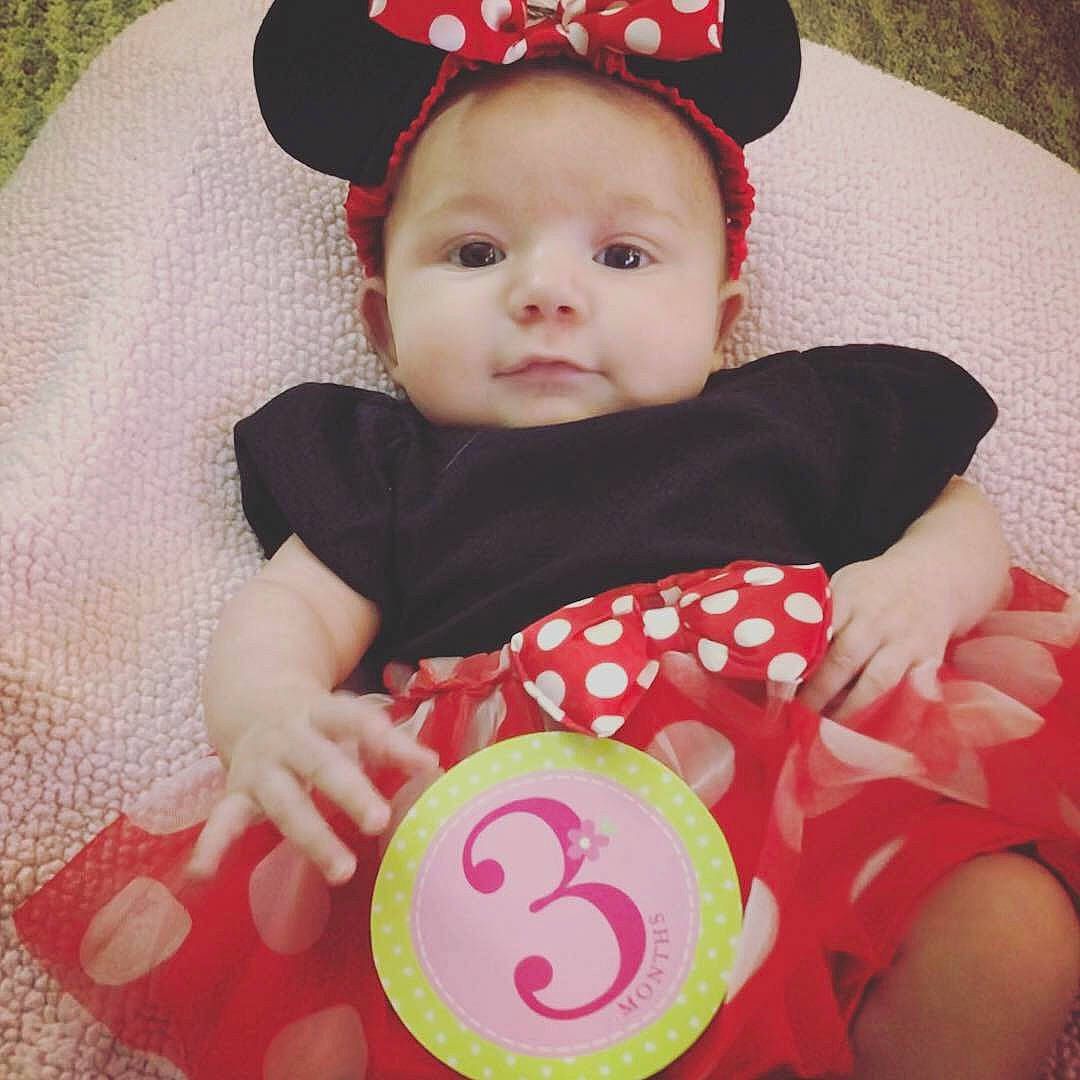 Siena joined the competition — help win amazing prizes! baby_products, cheek, child, cool, day, fun, hair_accessory, infant, person, pink, play, product, red, skin, smile, stuffed_toy, textile, toddler