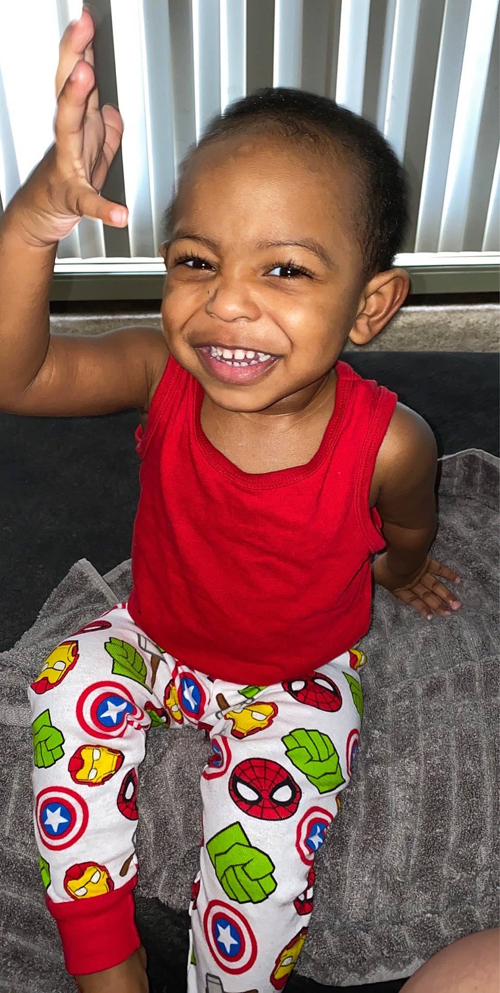 Elyas joined the competition — help win amazing prizes! baby, baby_toddler_clothing, cheek, child, facial_expression, happy, joy, person, play, smile, toddler