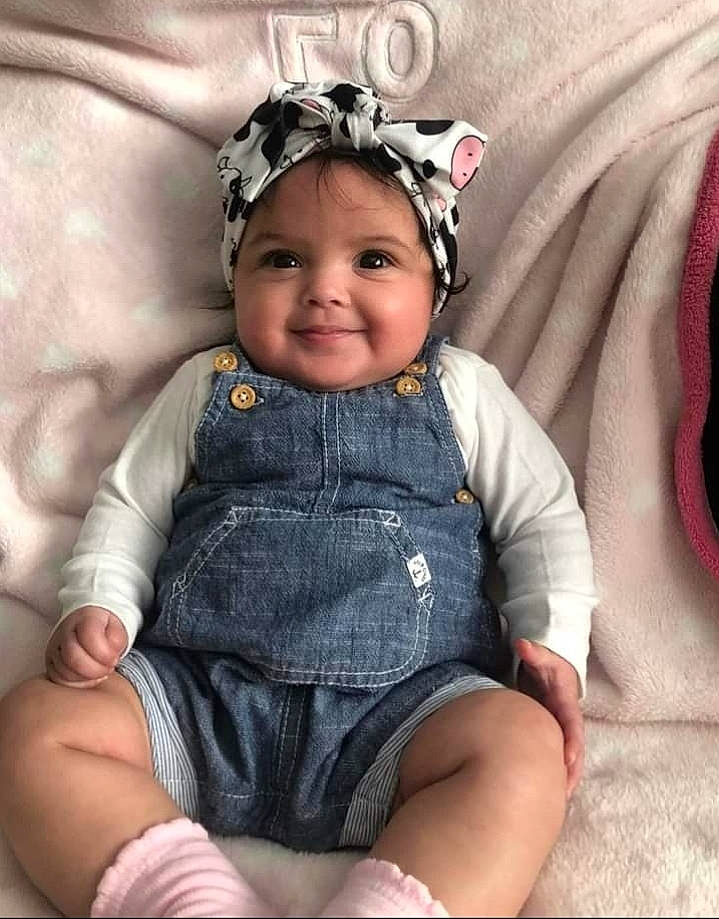 Hazel joined the competition — help win amazing prizes! baby, baby_toddler_clothing, blond, child, comfort, eyelash, flash_photography, hairstyle, happy, headband, headwear, human_leg, jewellery, joy, neck, person, pink, sitting, skin, sleeve