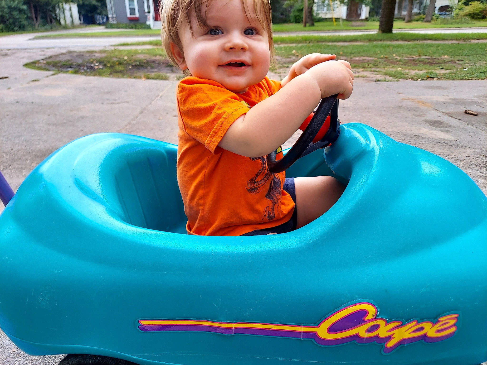 Malakai joined the competition — help win amazing prizes! baby, baby_toddler_clothing, boats_and_boating_equipment_and_supplies, electric_blue, fun, grass, green, happy, leisure, outdoor_recreation, person, personal_protective_equipment, photograph, plant, recreation, smile, summer, t_shirt, toddler, tree