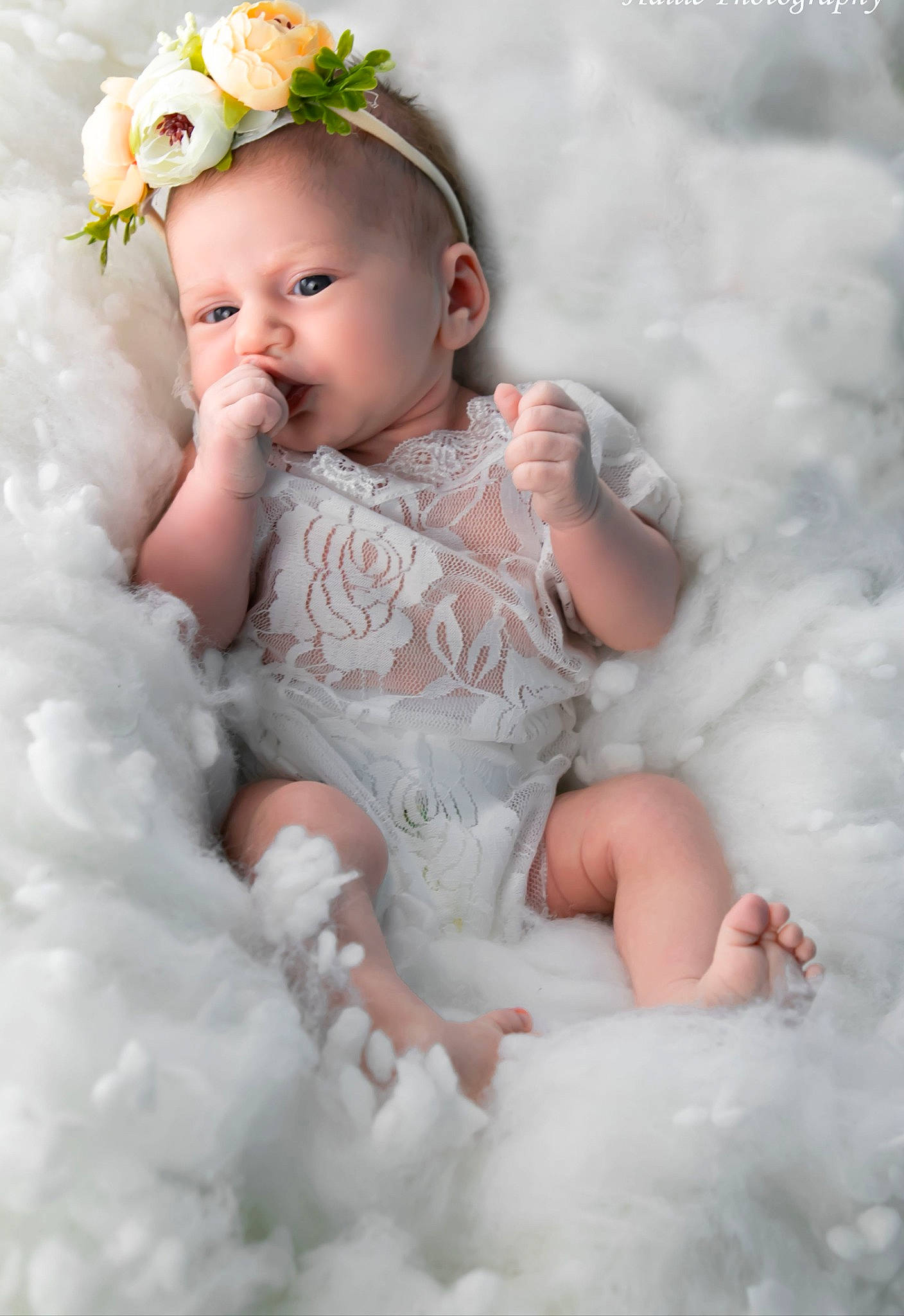 Malissya participe au concours pour gagner de l'argent avec cette photo : baby, baby_toddler_clothing, cheek, clothing, dress, embellishment, eye, face, flash_photography, flower, happy, head, headgear, iris, lip, person, pink, plant, skin, sleeve