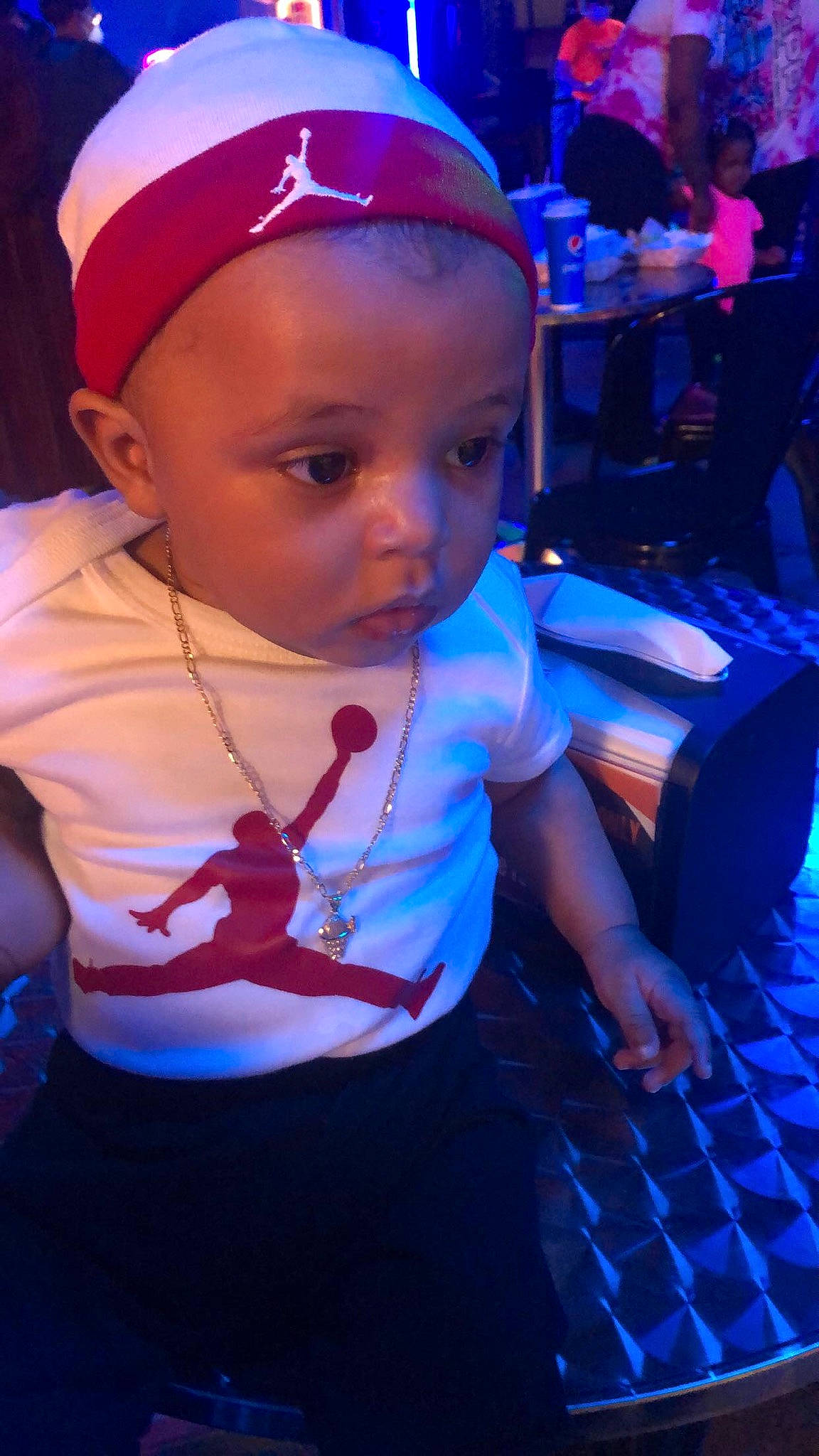 Kace joined the competition — help win amazing prizes! azure, baby, baby_toddler_clothing, baseball_cap, beauty, blue, cap, child, electric_blue, event, fun, hairstyle, happy, leisure, magenta, person, pink, purple, t_shirt, toddler