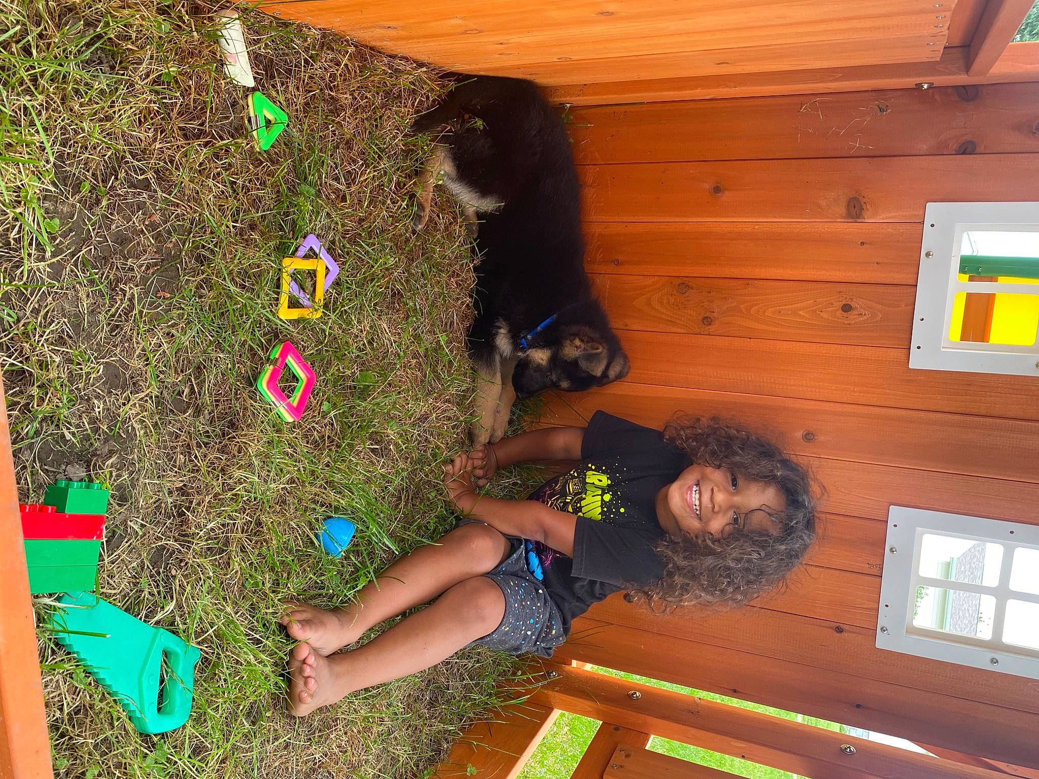 Armoni is registered to the contest to win money with this photo: baby_toddler_clothing, child, flooring, fun, grass, green, house, joy, leisure, pattern, person, play, room, smile, soil, t_shirt, toddler, window, wood, wood_stain