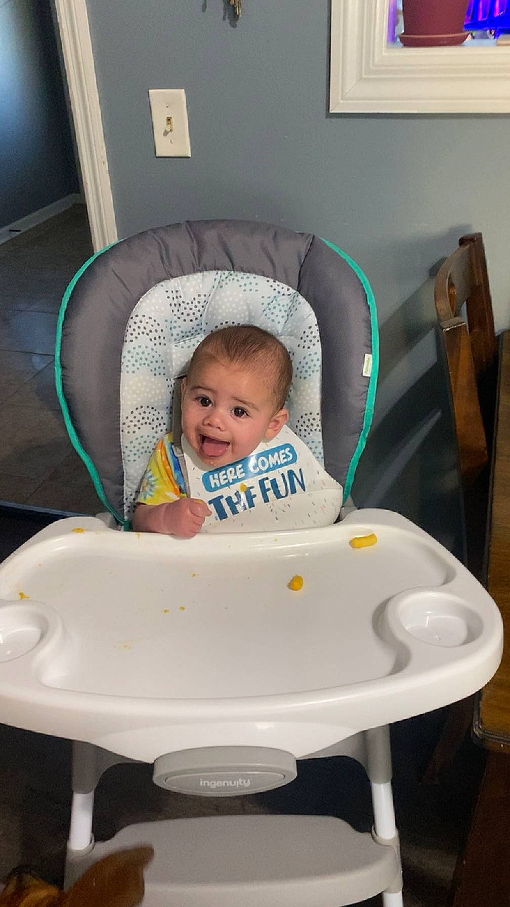 Jaylen joined the competition — help win amazing prizes! baby, baby_products, baby_safety, baby_toddler_clothing, chair, child, circle, comfort, fun, happy, oval, person, picture_frame, plastic, play, product, room, sitting, smile, toddler