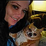 Brownie is registered to the contest to win money with this photo: animal, brown, closeup, companionship, couch, cute, dog, face, friendship, hair, happy, holding, indoor, love, person, pet, portrait, smiling, white, woman