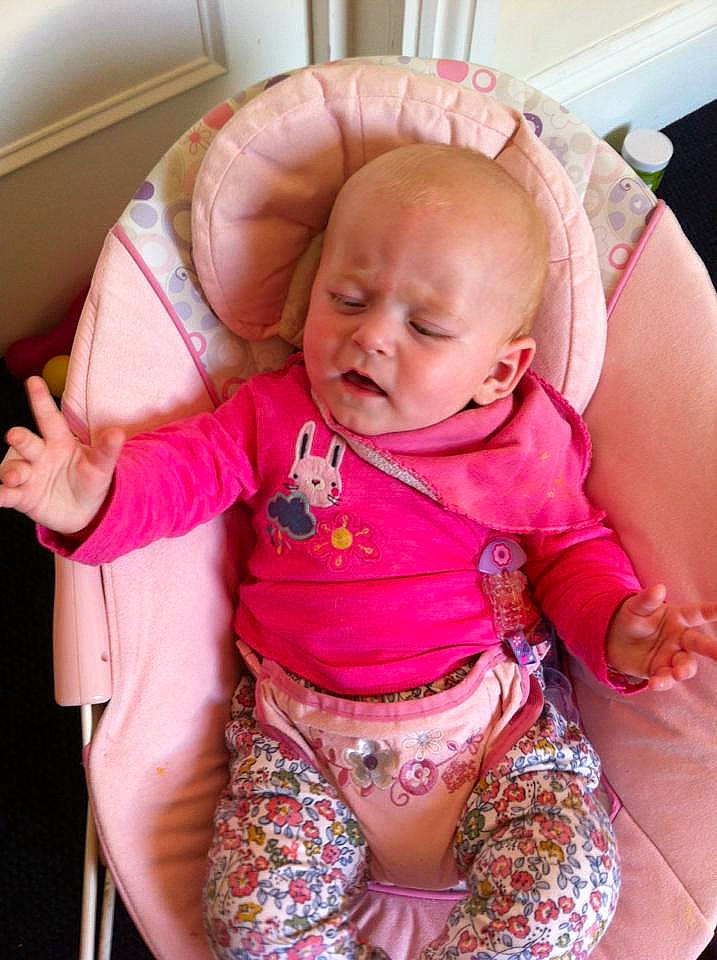 Ameliah-anne is registered to the contest to win money with this photo: abdomen, baby, baby_products, car_seat, cheek, child, person, pink, product, toddler