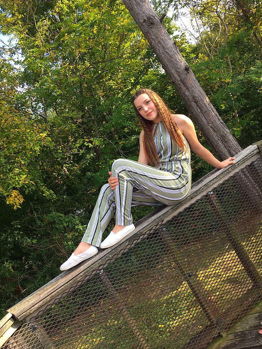 Terri joined the competition — help win amazing prizes! beauty, blond, botany, bridge, dress, fashion, green, jeans, joy, leaf, leisure, long_hair, people_in_nature, person, photo_shoot, photography, plant, sitting, spring, sunlight