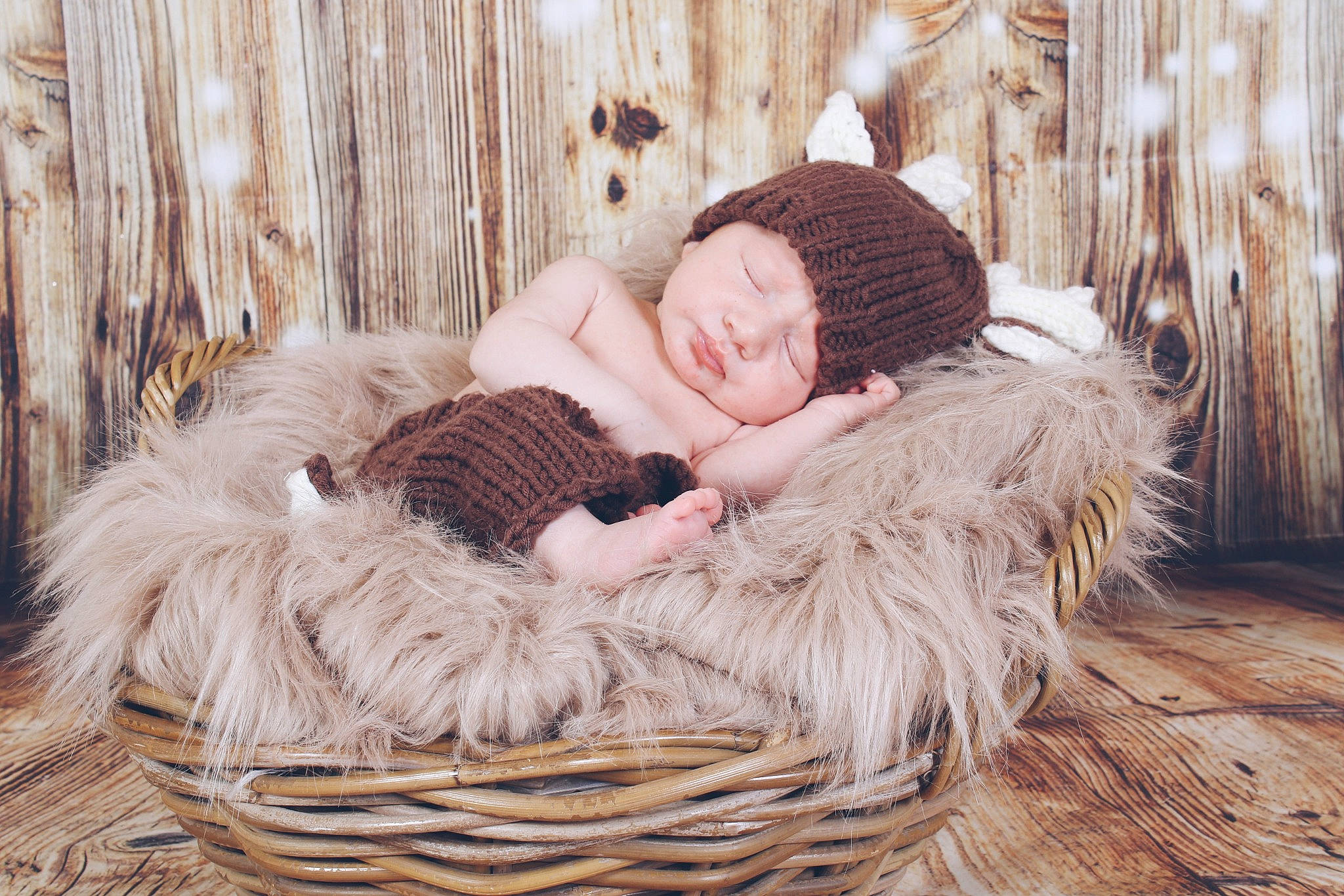 Dany participe au concours pour gagner de l'argent avec cette photo : art, baby, baby_toddler_clothing, child, comfort, fur, fur_clothing, grass, happy, natural_material, pattern, people_in_nature, person, plant, portrait_photography, sitting, toddler, trunk, twig, winter