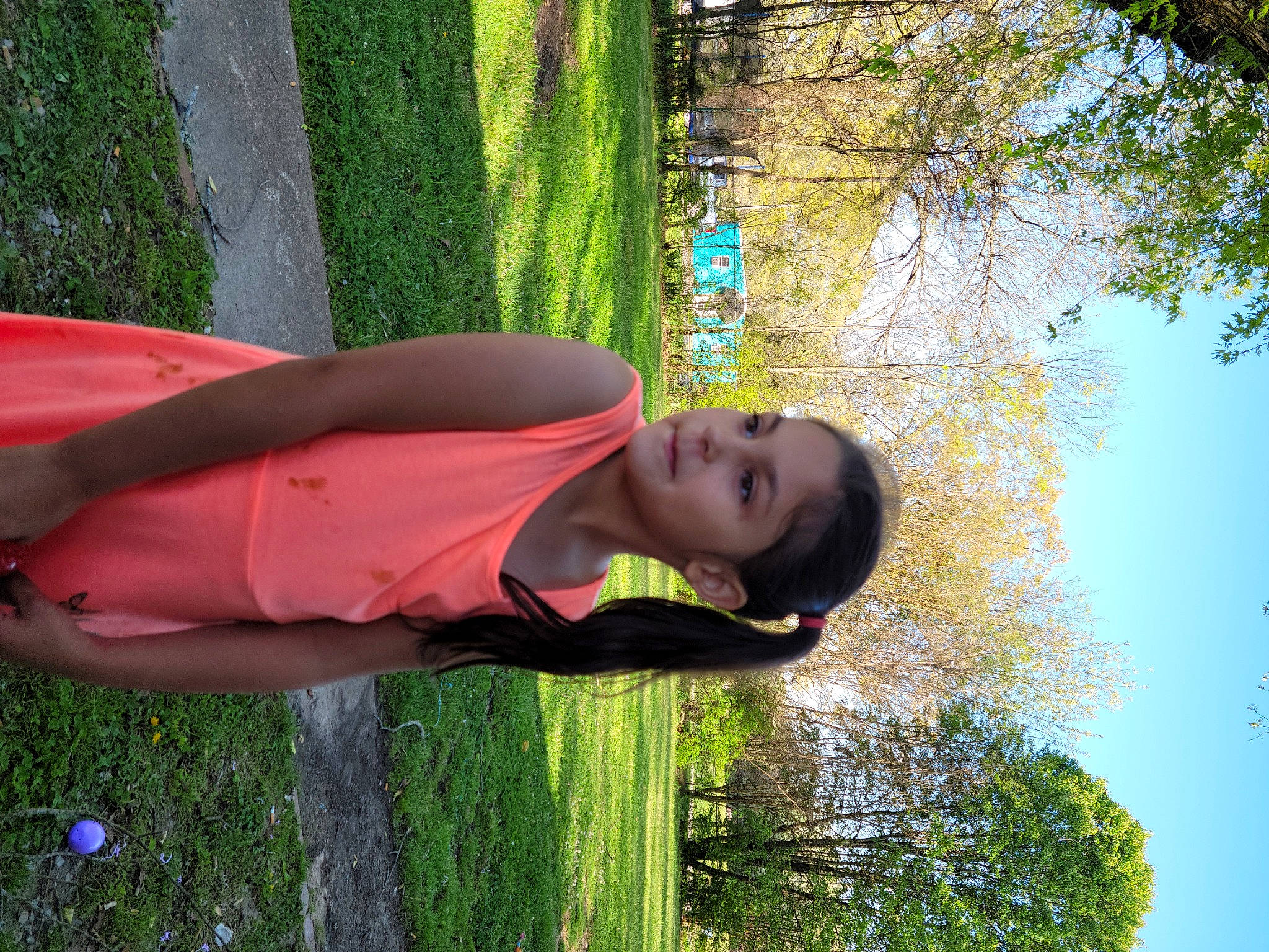 Aubree is registered to the contest to win money with this photo: beauty, botany, flash_photography, fun, grass, grass_family, green, happy, leaf, leisure, morning, people_in_nature, person, plant, sky, spring, sunlight, tints_and_shades, tree, water