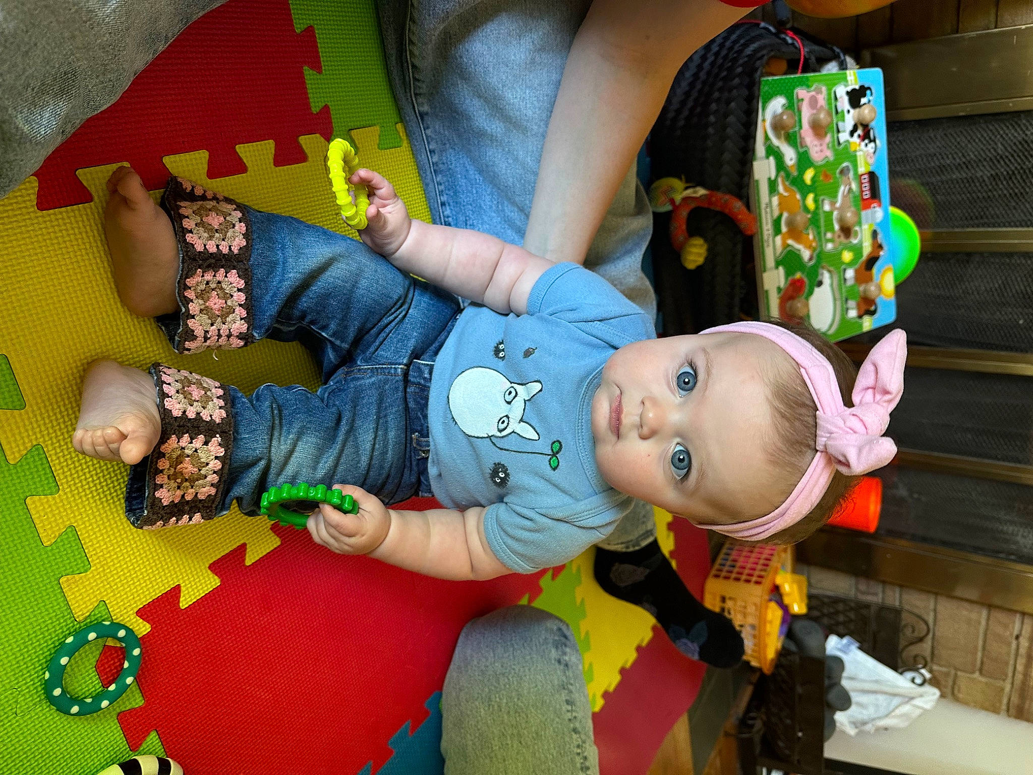 Eden joined the competition — help win amazing prizes! baby, baby_products, baby_toddler_clothing, baby_toys, child, fun, happy, leisure, pattern, person, play, product, room, smile, sock, stuffed_toy, textile, toddler, toy, wood