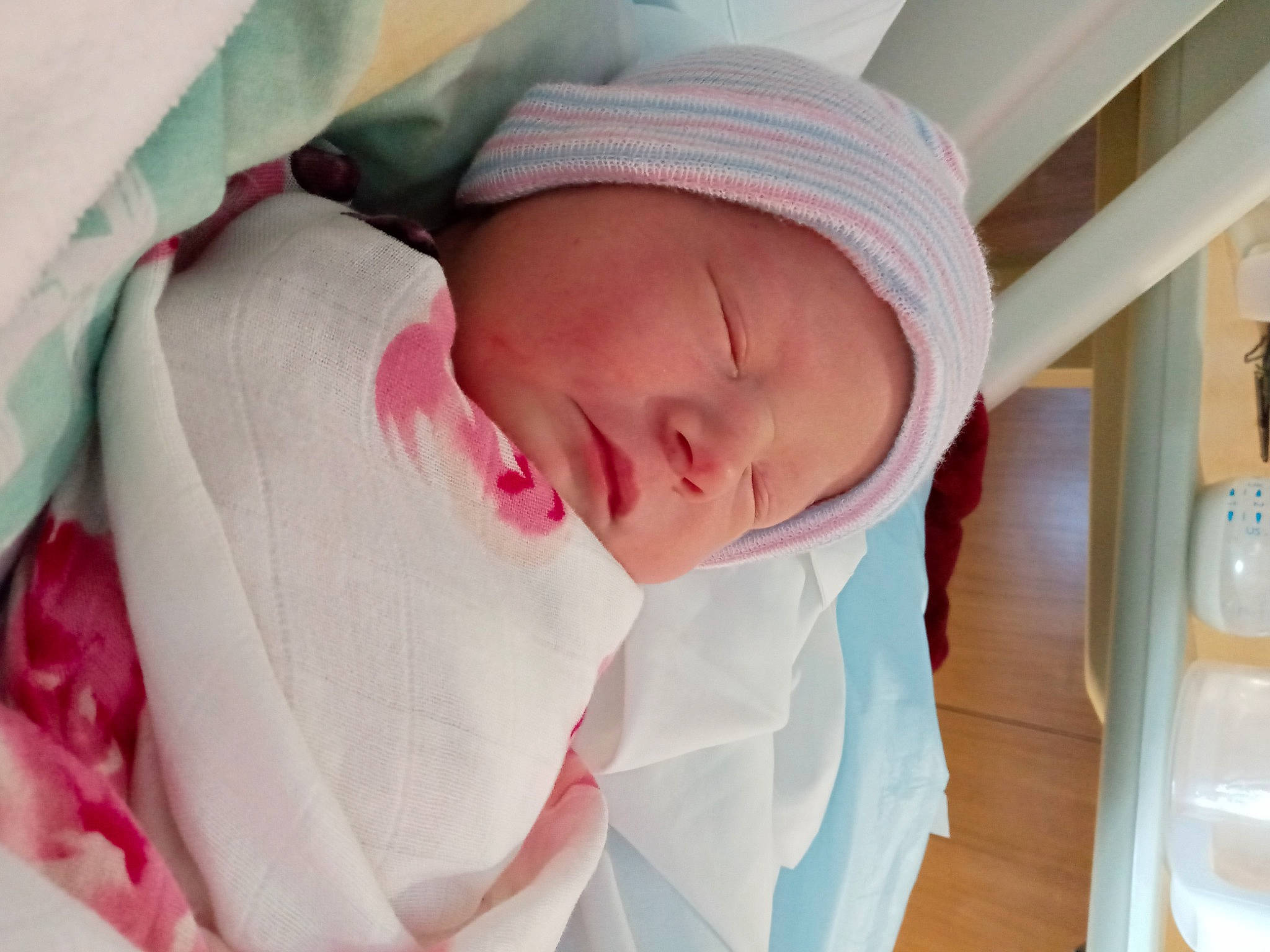 Anastasia joined the competition — help win amazing prizes! arm, baby, baby_products, baby_safety, baby_sleeping, baby_toddler_clothing, bedding, cheek, child, comfort, eye, head, headwear, human_body, infant_bed, linens, person, pink, skin, sleeve