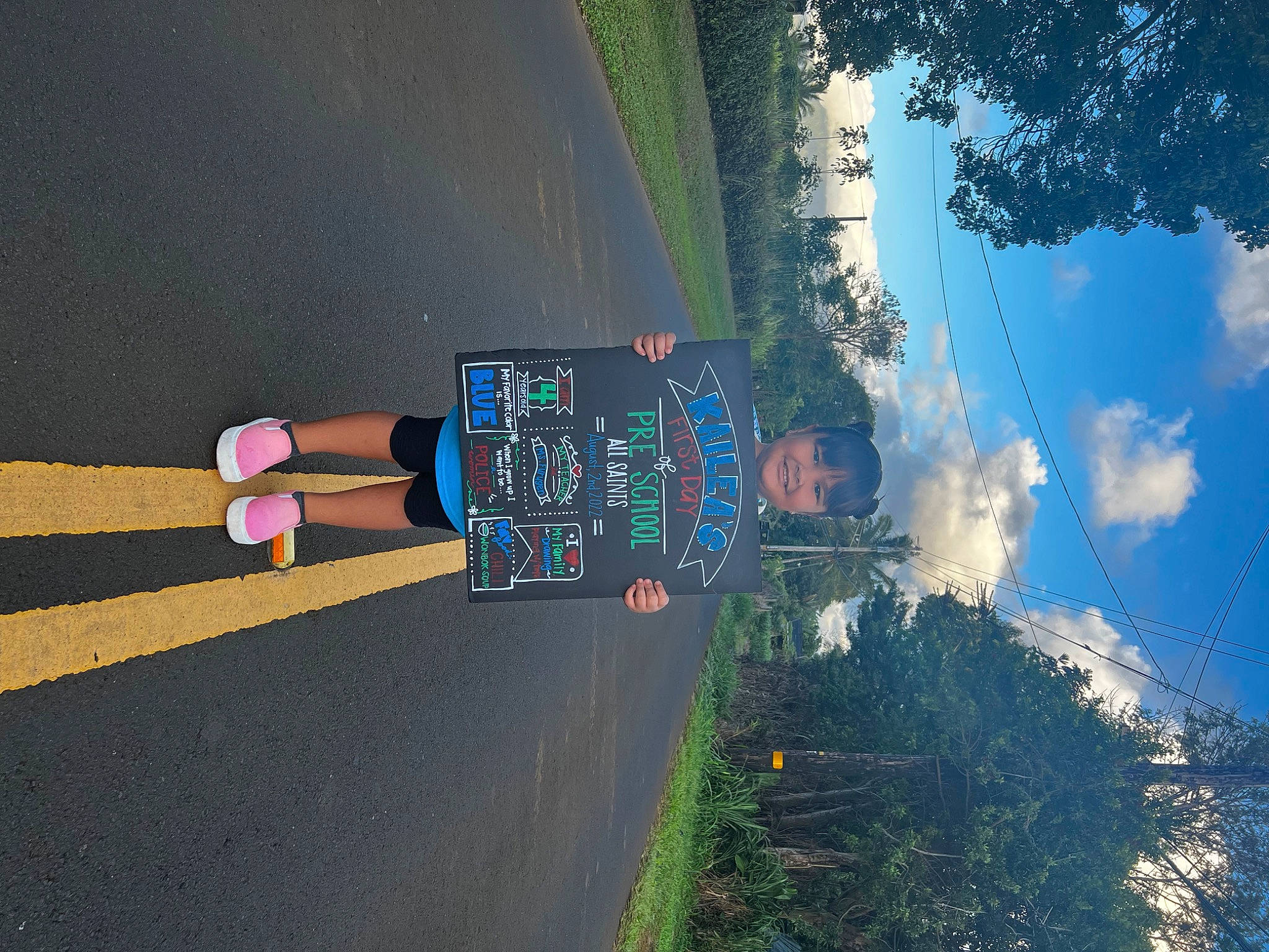 Kailea Palenapa Likelio joined the competition — help win amazing prizes! asphalt, biome, cloud, daytime, electric_blue, extreme_sport, joy, landscape, leisure, lens_flare, person, plant, pole, public_utility, road, road_surface, shadow, sky, slope, space