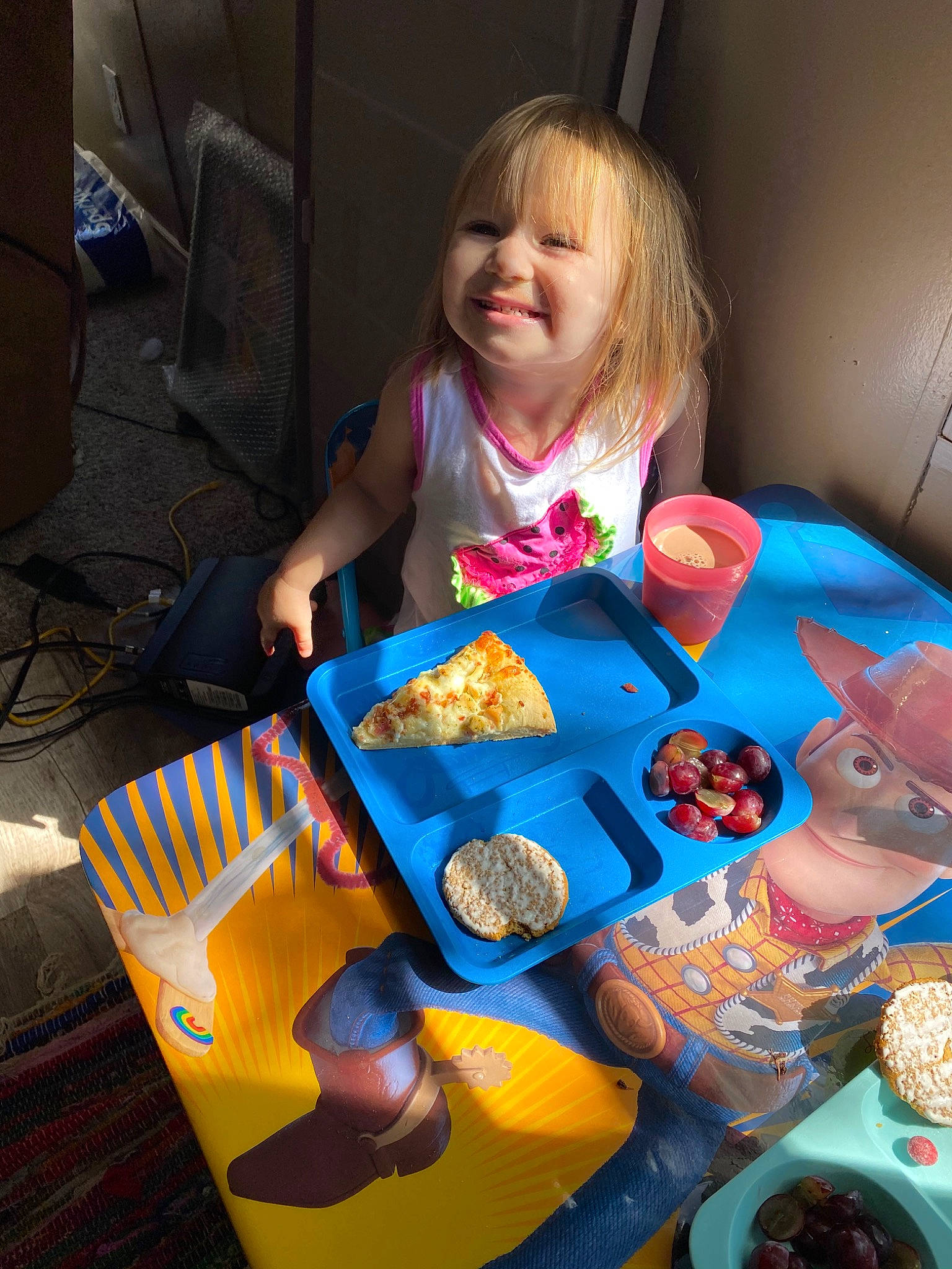 Teagyn is registered to the contest to win money with this photo: child, food, fun, joy, meal, person, play, table, toddler