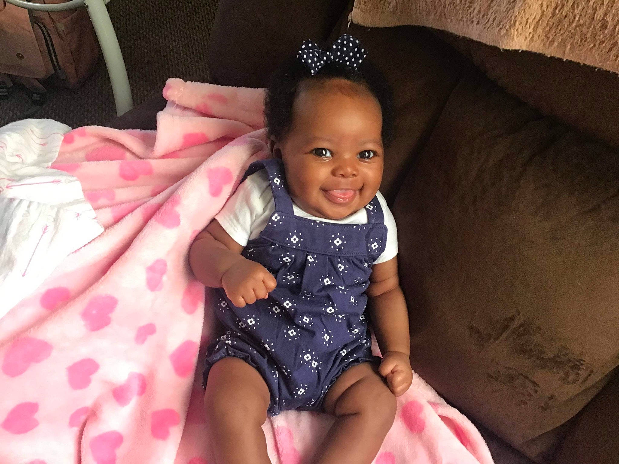 Aubreigh joined the competition — help win amazing prizes! baby_toddler_clothing, child, comfort, facial_expression, fashion, flash_photography, fun, happy, joy, lap, leg, magenta, organ, pattern, people, person, pink, purple, skin, smile