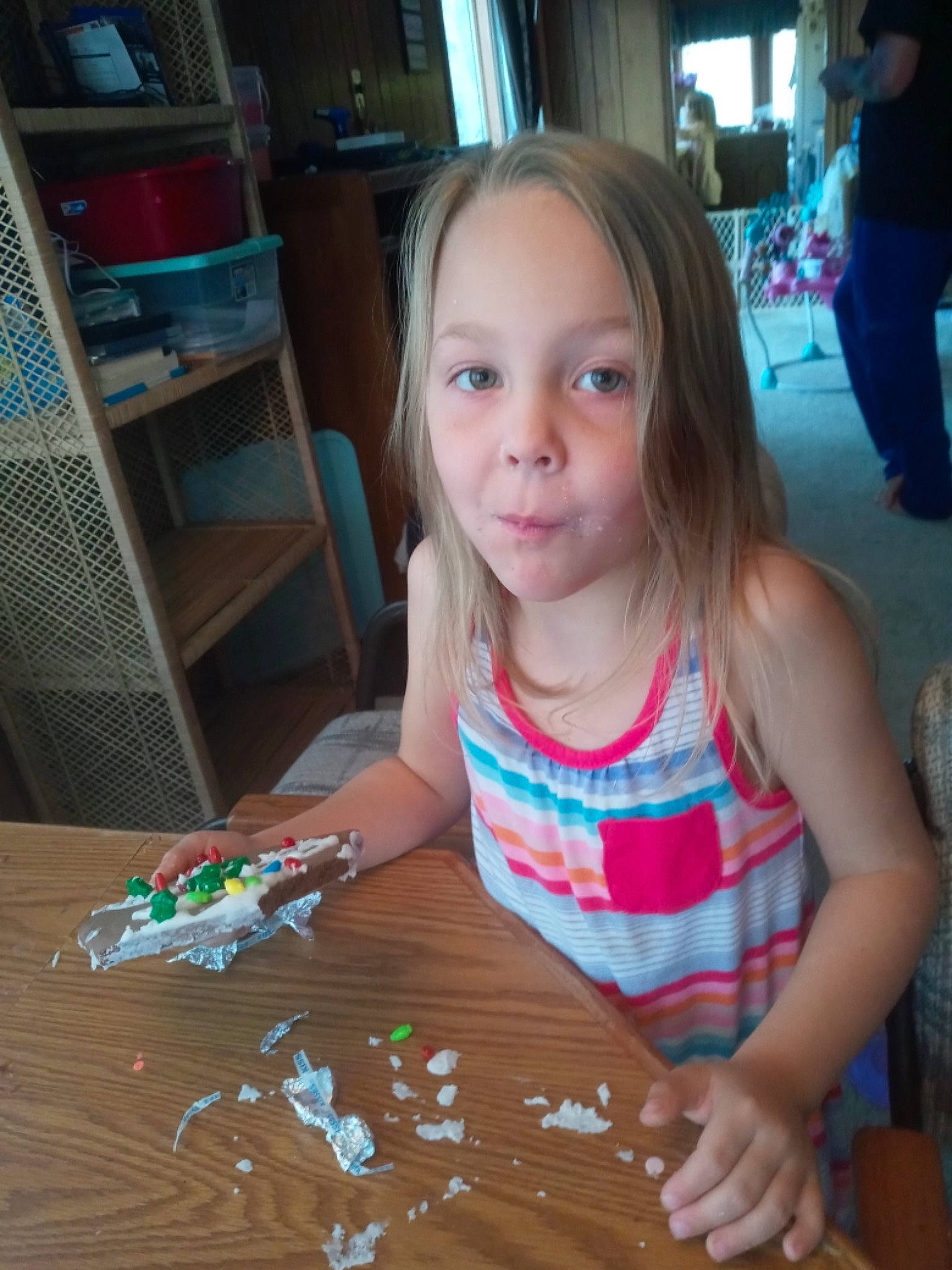 Nevaya joined the competition — help win amazing prizes! bookcase, chair, child, event, finger, fun, hairstyle, leisure, mammal, person, play, room, sharing, shelf, shelving, sitting, t_shirt, table, tableware, toddler