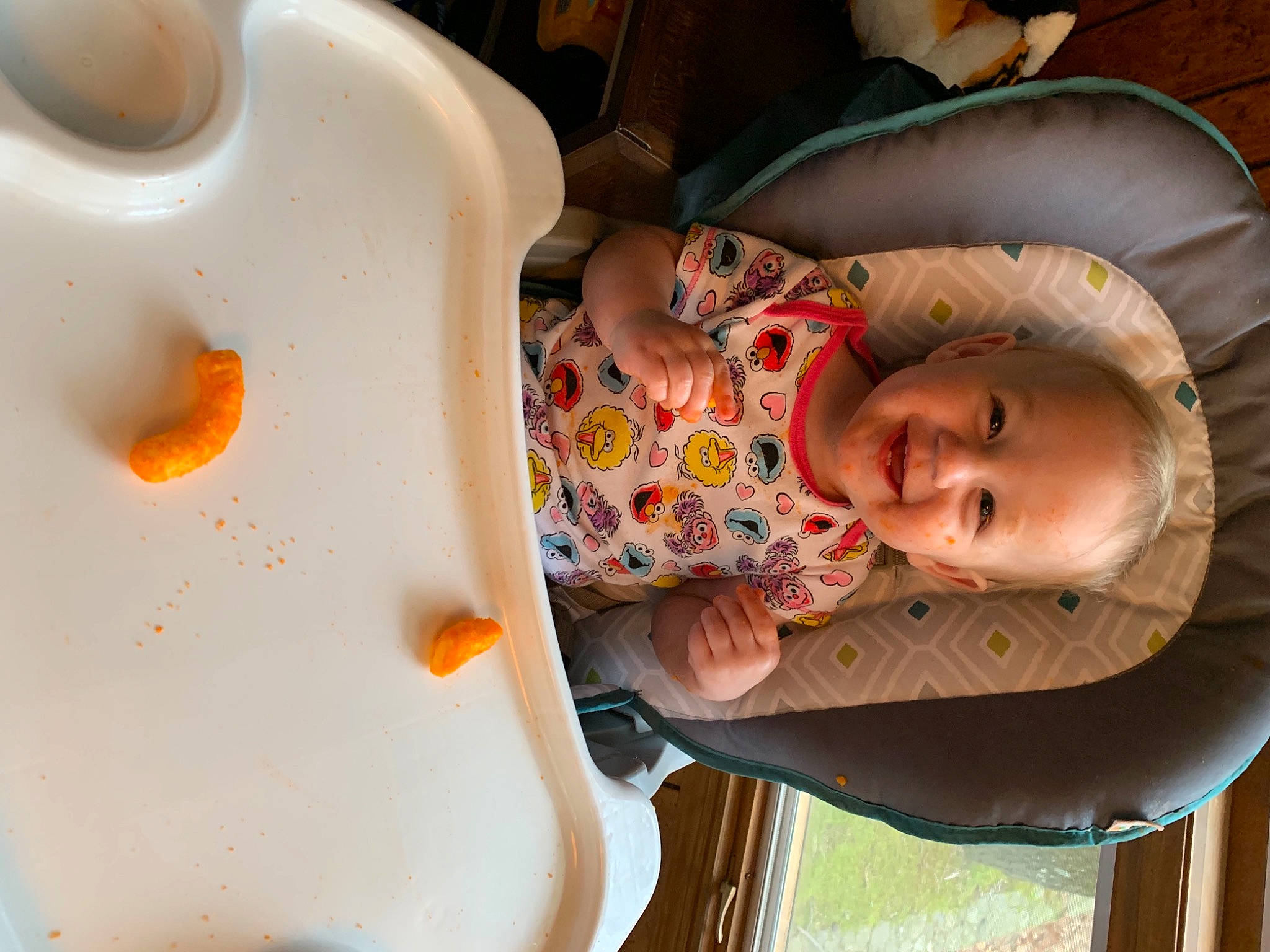 Ariana joined the competition — help win amazing prizes! arm, baby, baby_toddler_clothing, cheek, child, chin, eye, facial_expression, hairstyle, human_body, joy, mammal, mouth, nose, orange, organ, person, product, skin, toddler