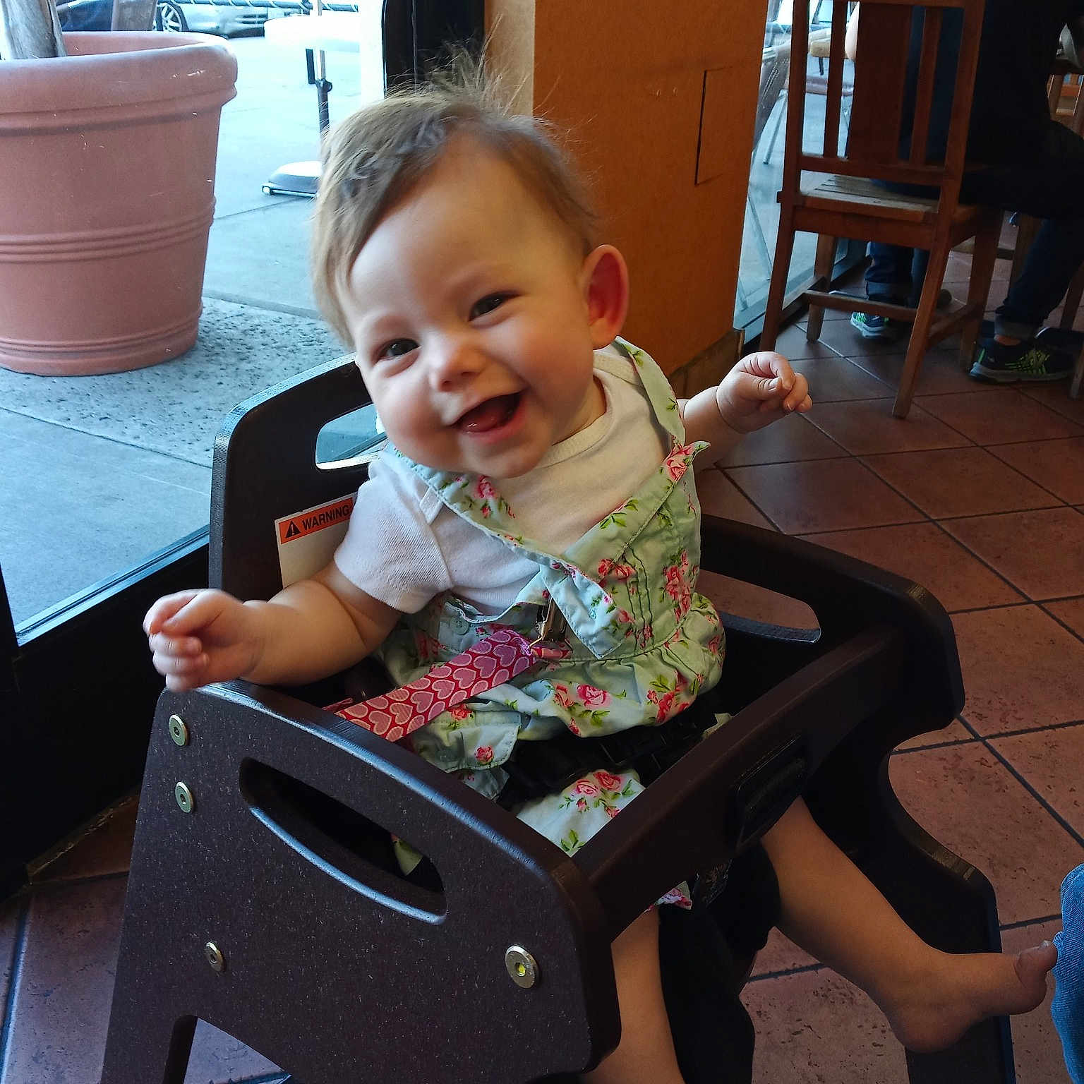 Cordelia joined the competition — help win amazing prizes! chair, child, fun, furniture, infant, person, play, product, sitting, smile, table, toddler