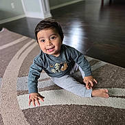 Krishiv joined the competition — help win amazing prizes! baby, carpet, casual_wear, child, clothing, crawling, cute, floor, hand, happy, home, indoor, patterned_rug, person, playful, portrait, sitting, smiling, toddler, young_child