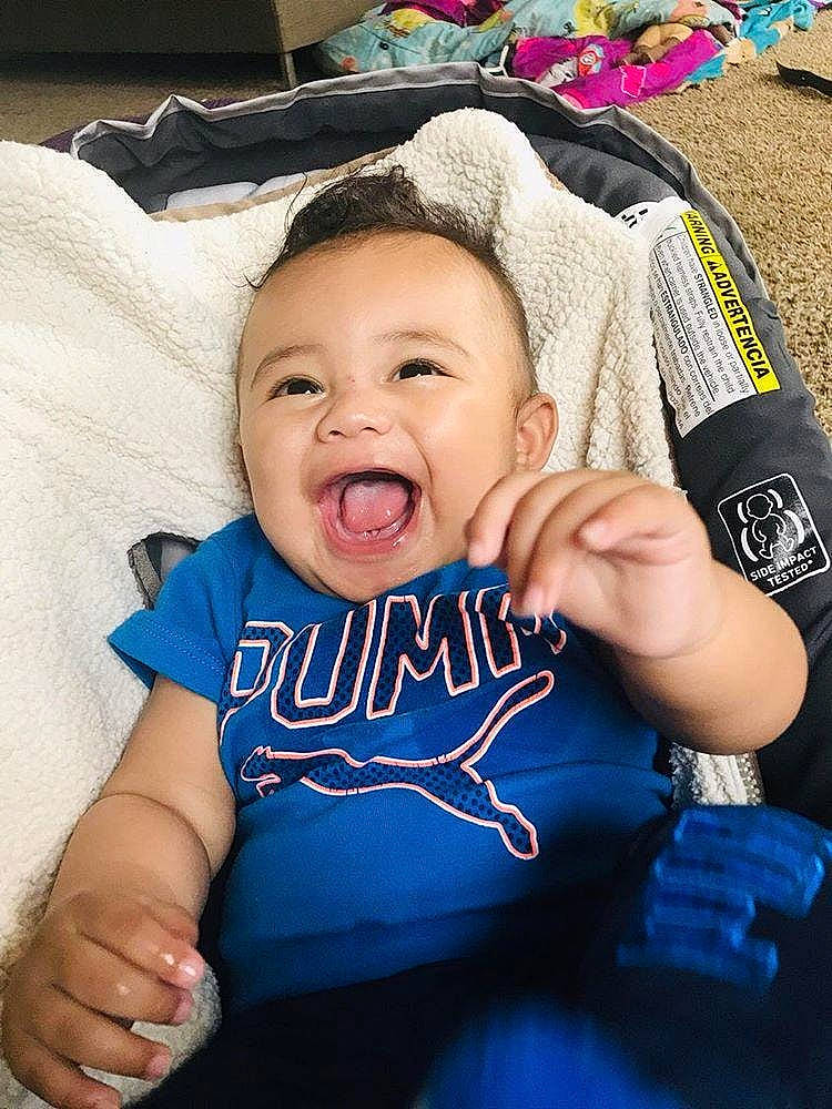 Tyshawn joined the competition — help win amazing prizes! arm, blue, boy, cap, child, cool, day, facial_expression, fun, hand, happiness, head, headgear, infant, laughter, person, product, smile, toddler