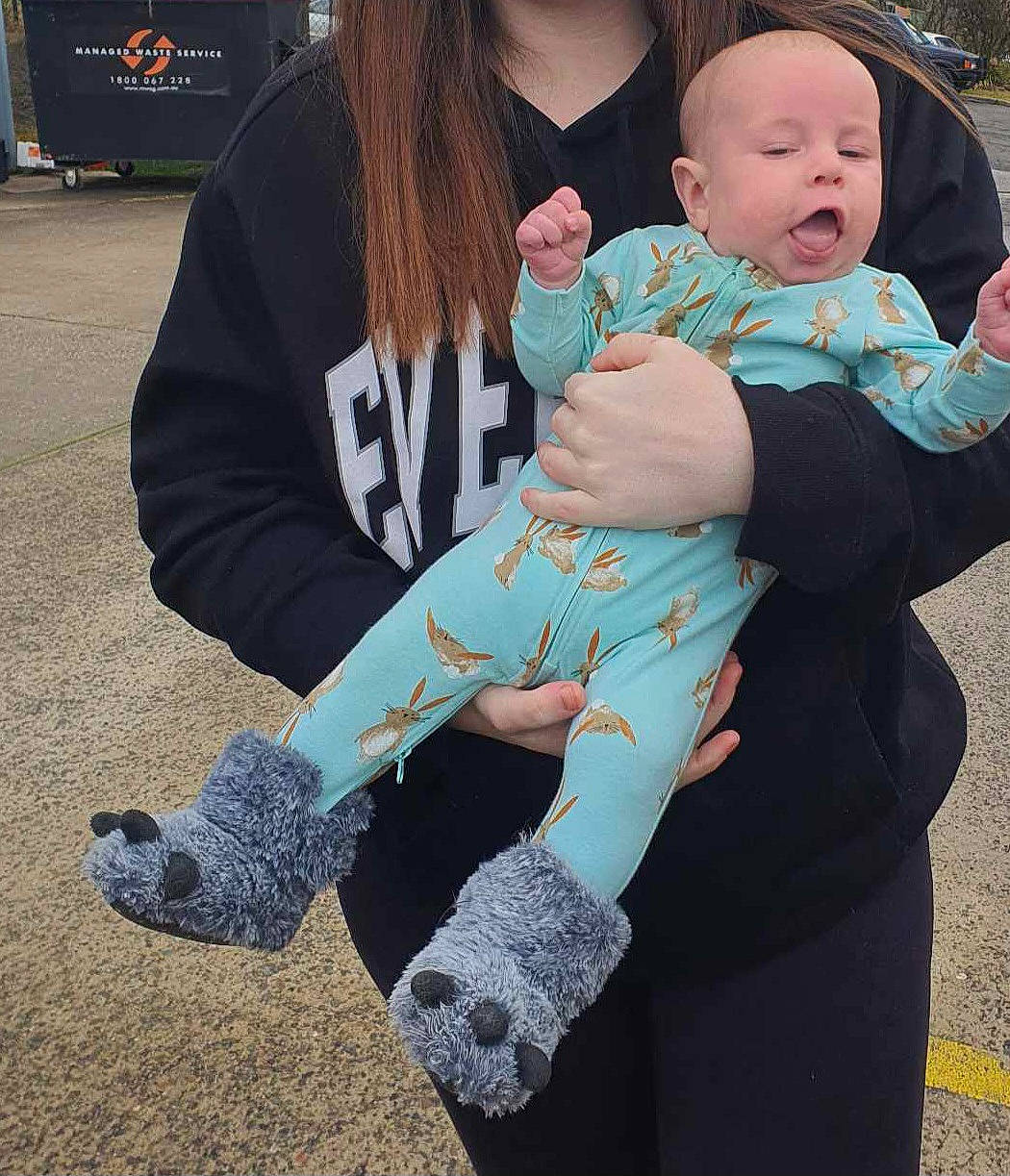 Finley joined the competition — help win amazing prizes! baby, baby_toddler_clothing, child, fun, fur, gesture, grass, happy, human_leg, interaction, jewellery, joint, lap, leg, outerwear, person, sitting, sleeve, sock, thigh