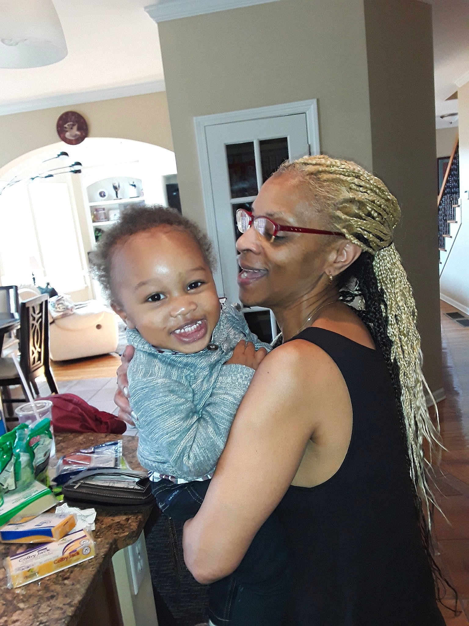 Z'Amier joined the competition — help win amazing prizes! child, cornrows, daughter, fun, hair, hair_coloring, hairstyle, headwear, joy, long_hair, mother, person, room, smile, toddler, vacation