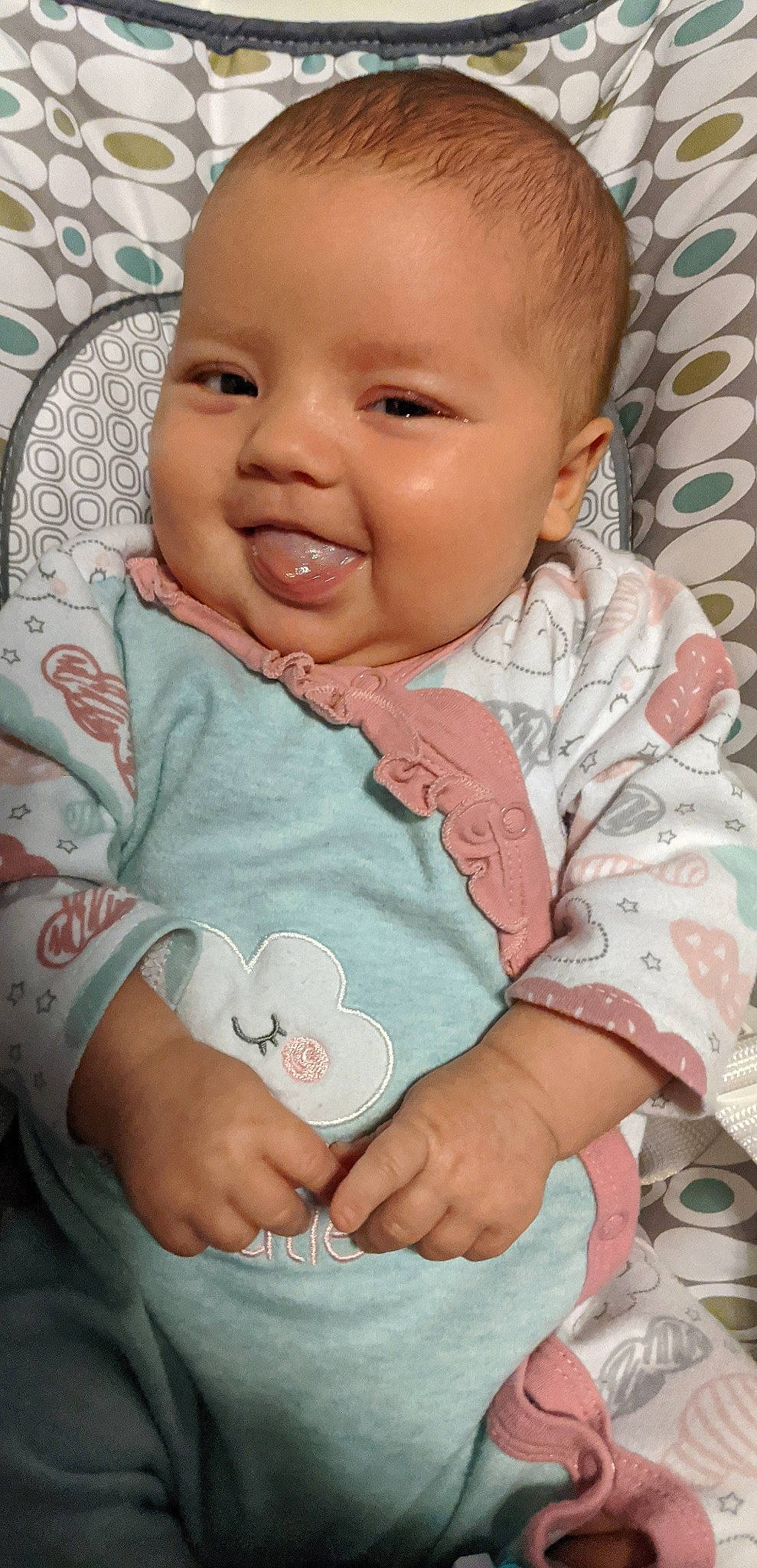 Driver is registered to the contest to win money with this photo: baby, baby_products, baby_toddler_clothing, cheek, child, lip, nose, person, product, skin, smile, toddler