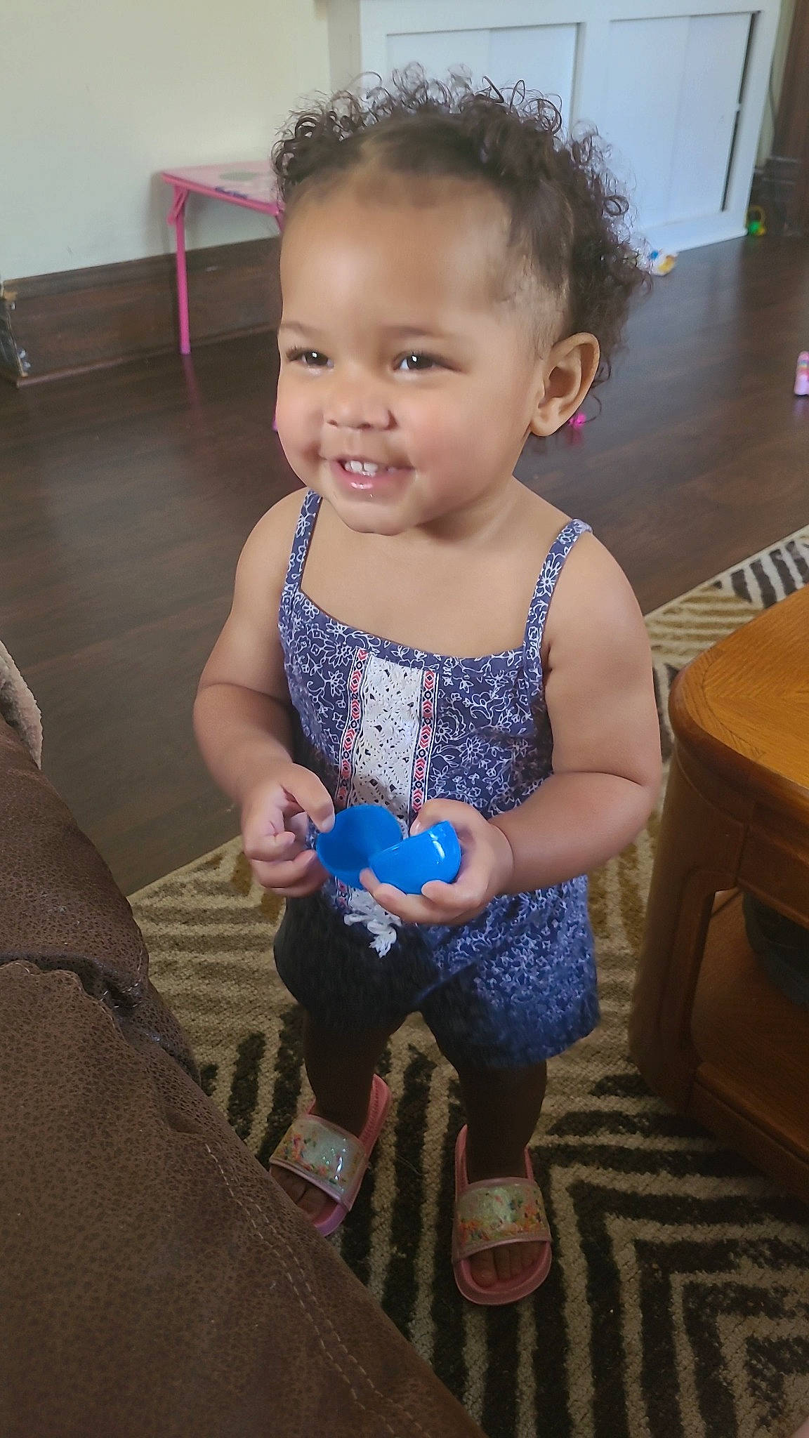 Heiress joined the competition — help win amazing prizes! baby_toddler_clothing, chair, child, electric_blue, event, finger, flooring, fun, happy, head, human_leg, joy, person, sitting, skin, smile, standing, table, thigh, thumb