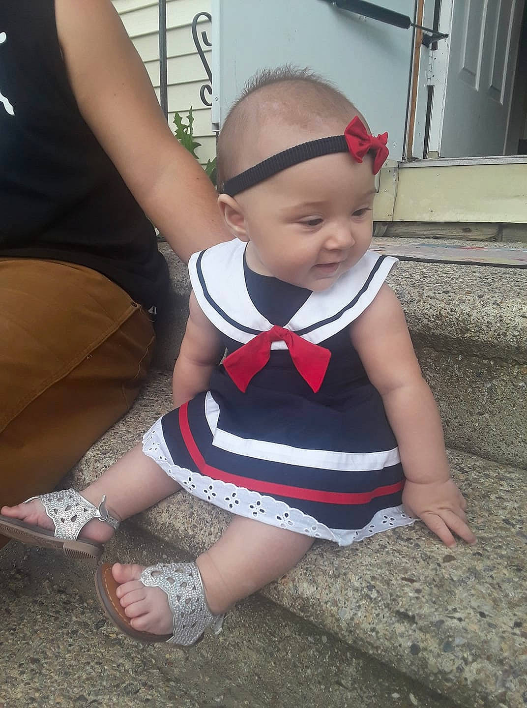 Chloe Anne is registered to the contest to win money with this photo: baby_products, baby_toddler_clothing, child, headwear, leg, person, toddler, uniform