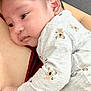 Alexandre participe au concours pour gagner de l'argent avec cette photo : baby, infant, sleeping, onesie, koala_print, soft_fabric, resting, closeup, cute, child, newborn, skin, face, hand, person, indoor, comfort, clothing, fabric, couch