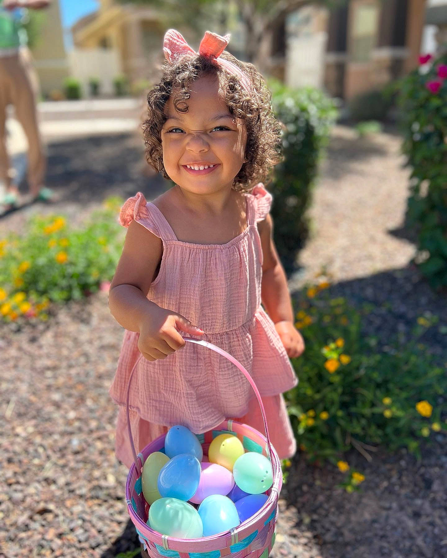 Aleia joined the competition — help win amazing prizes! basket, child, dress, easter, easter_egg, event, fun, grass, happy, joy, leisure, pattern, people_in_nature, person, photograph, pink, plant, recreation, smile, summer