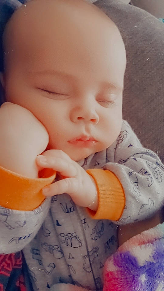 Nolan joined the competition — help win amazing prizes! baby, baby_toddler_clothing, cheek, child, chin, comfort, ear, finger, gesture, hand, happy, lip, nail, nose, pattern, person, pink, skin, sleeve, thumb