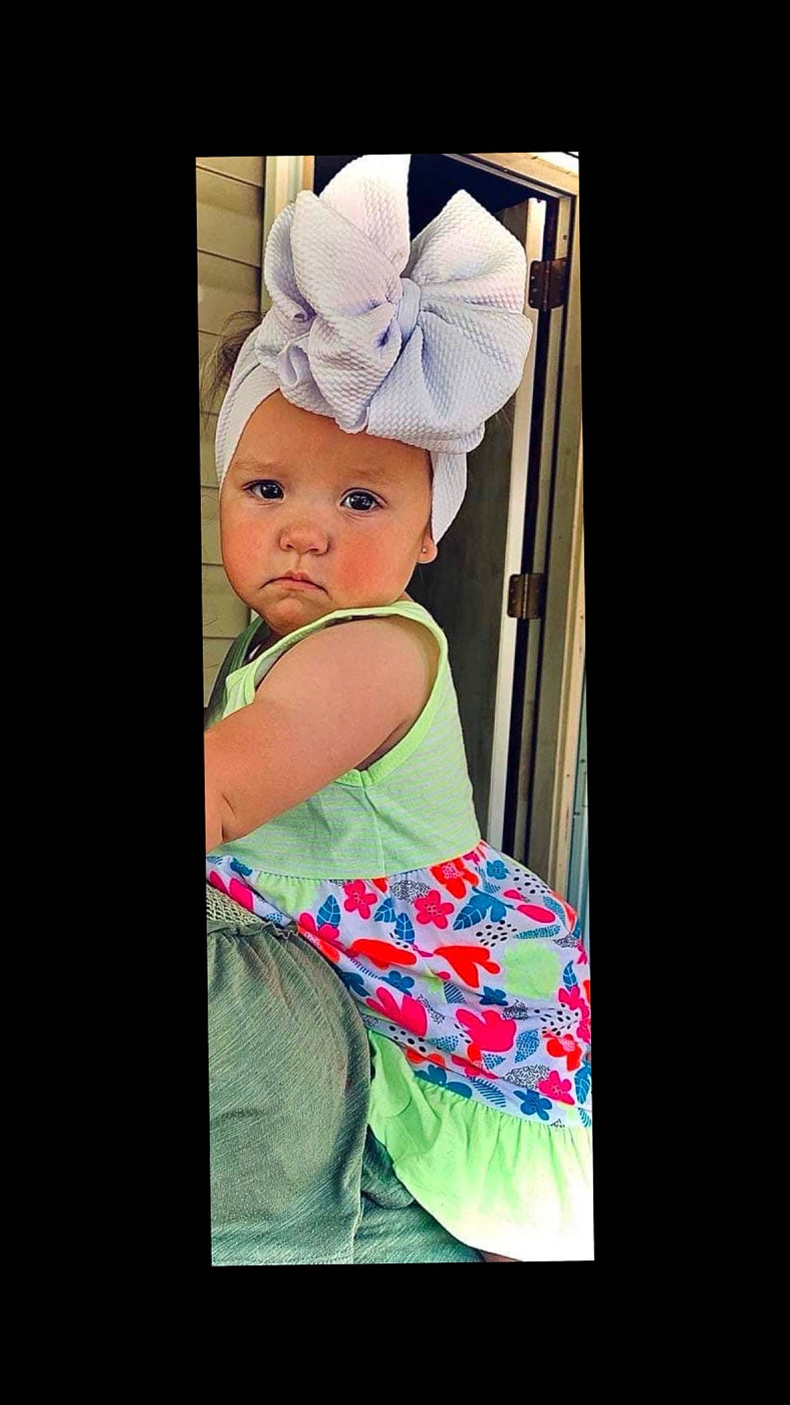 Faith joined the competition — help win amazing prizes! baby, baby_toddler_clothing, cap, child, costume, costume_hat, electric_blue, fashion_accessory, fashion_design, happy, headwear, human_body, magenta, pattern, peach, person, pink, portrait_photography, sleeve, t_shirt