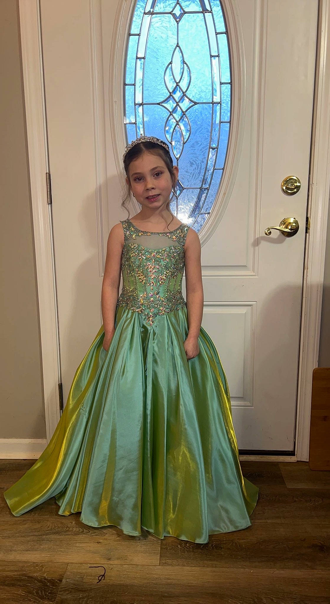 Olivia is registered to the contest to win money with this photo: blue, bridal_party_dress, day_dress, dress, electric_blue, embellishment, event, fashion_design, fashion_model, flooring, formal_wear, gown, haute_couture, long_hair, neck, one_piece_garment, person, shoulder, sleeve, trunk