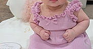 Amaya is registered to the contest to win money with this photo: adorable, baby, blanket, bow, carpet, child, cute, decor, expression, headband, indoor, infant, living_room, pink_dress, plush_toy, portrait, sitting, soft_toys, swan, wide_eyes