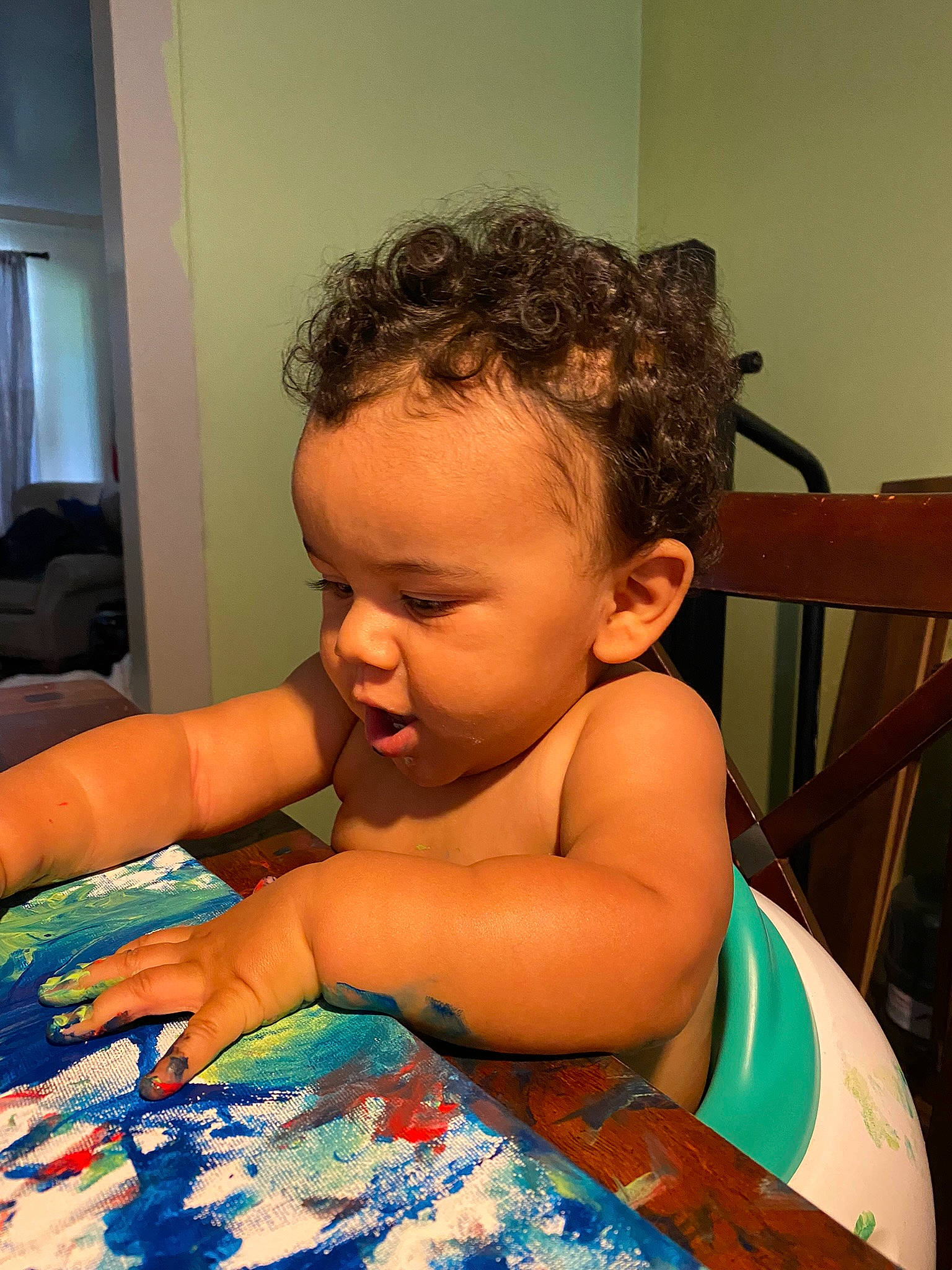 Santana joined the competition — help win amazing prizes! abdomen, baby, baby_products, baby_toddler_clothing, bathing, chair, cheek, chest, child, finger, flooring, fun, happy, iris, leisure, person, play, room, sitting, toddler