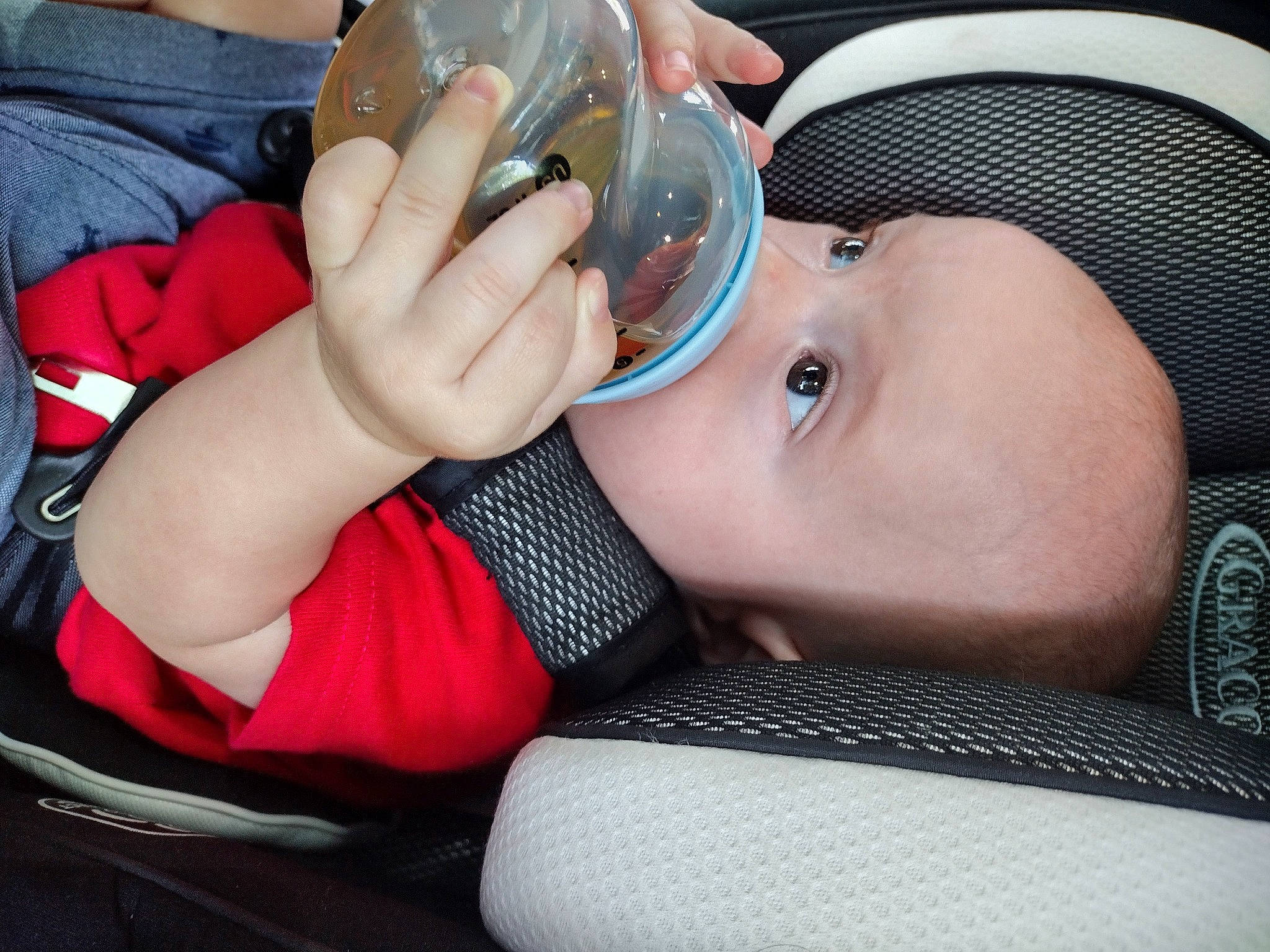 Tyson joined the competition — help win amazing prizes! baby, baby_carriage, baby_toddler_clothing, cheek, comfort, drinkware, ear, eye, eyelash, eyewear, finger, hand, human_body, lip, mouth, nail, nose, person, product, skin