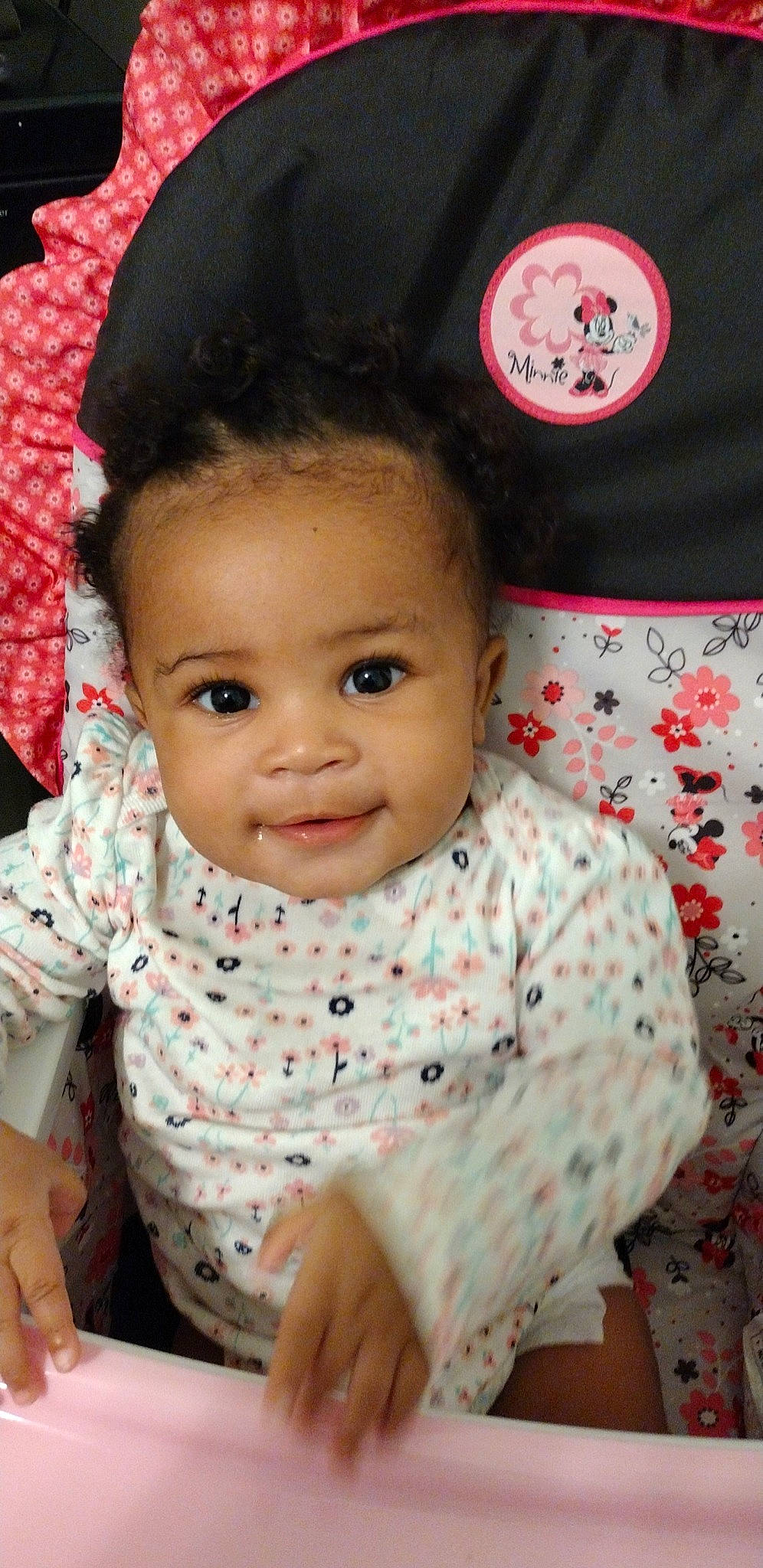 Mariah joined the competition — help win amazing prizes! baby, baby_toddler_clothing, black_hair, cheek, child, chin, eye, eyelash, fun, happy, head, iris, lip, nose, pattern, person, skin, sleeve, smile, textile