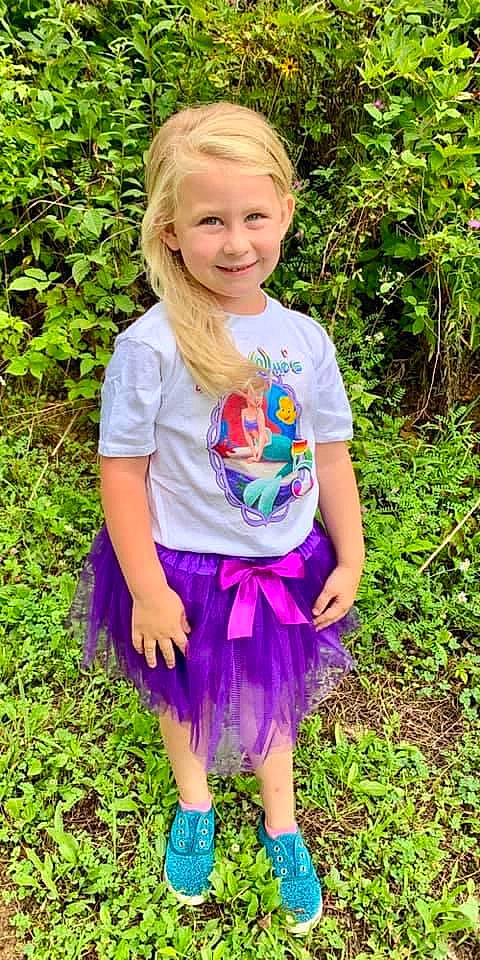Peightyn joined the competition — help win amazing prizes! blond, child, child_model, clothing, costume, dress, electric_blue, grass, joy, lavender, lilac, long_hair, pattern, person, plant, play, purple, toddler, turquoise, violet